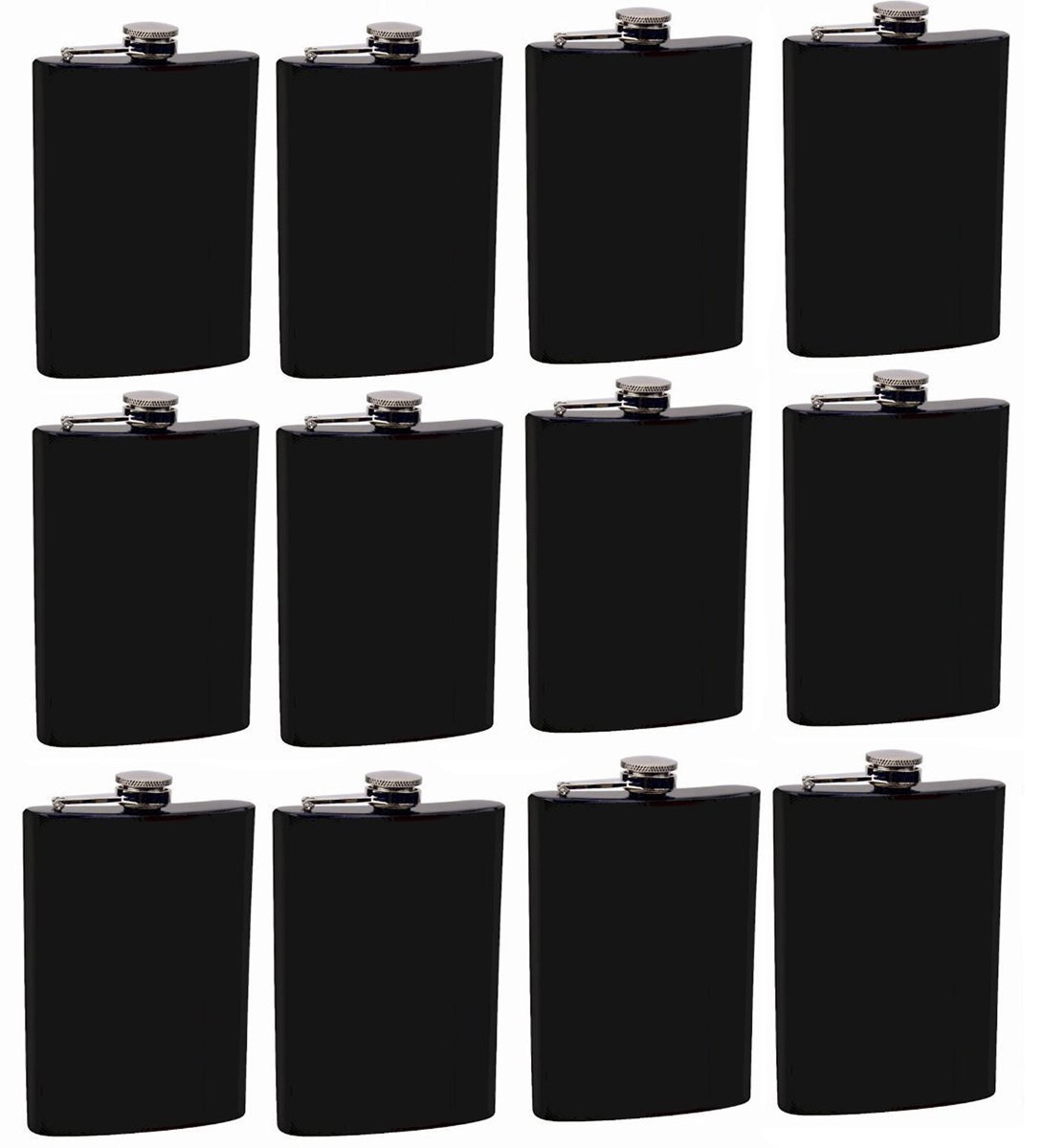 Personalized 8oz Black Stainless Steel Flask - Engraved Groomsman & Bridesmaid Gift Set (12 Pack) - Perfect for Weddings, Bachelor/Bachelorette Parties & Anniversary Celebrations