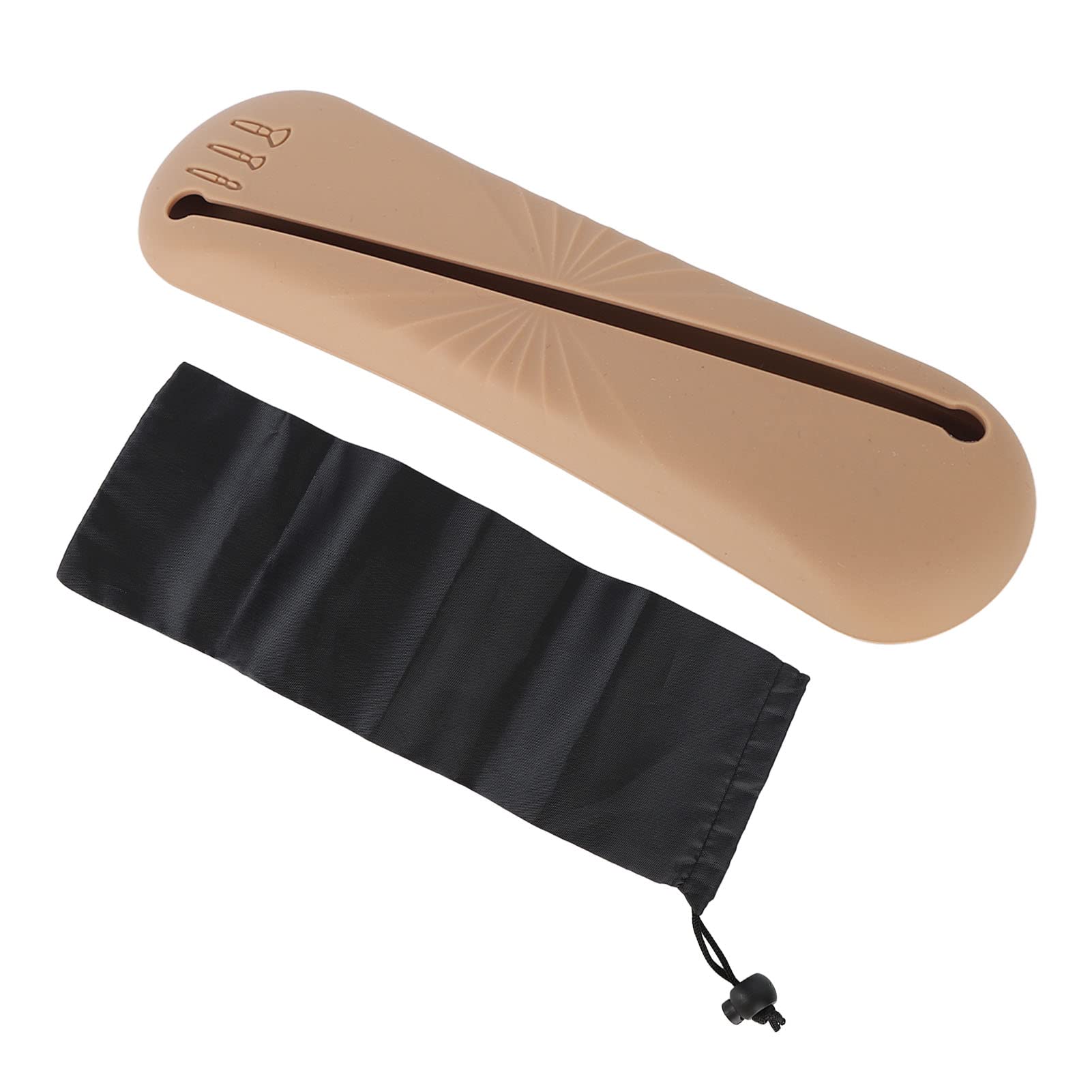 Waterproof Silicone Makeup Brush Holder - Travel-Friendly Dustproof Cosmetic Brush Organizer with Slanted Opening, Large Capacity (Brown) | Perfect for Makeup Artists, Travel & Home Storage