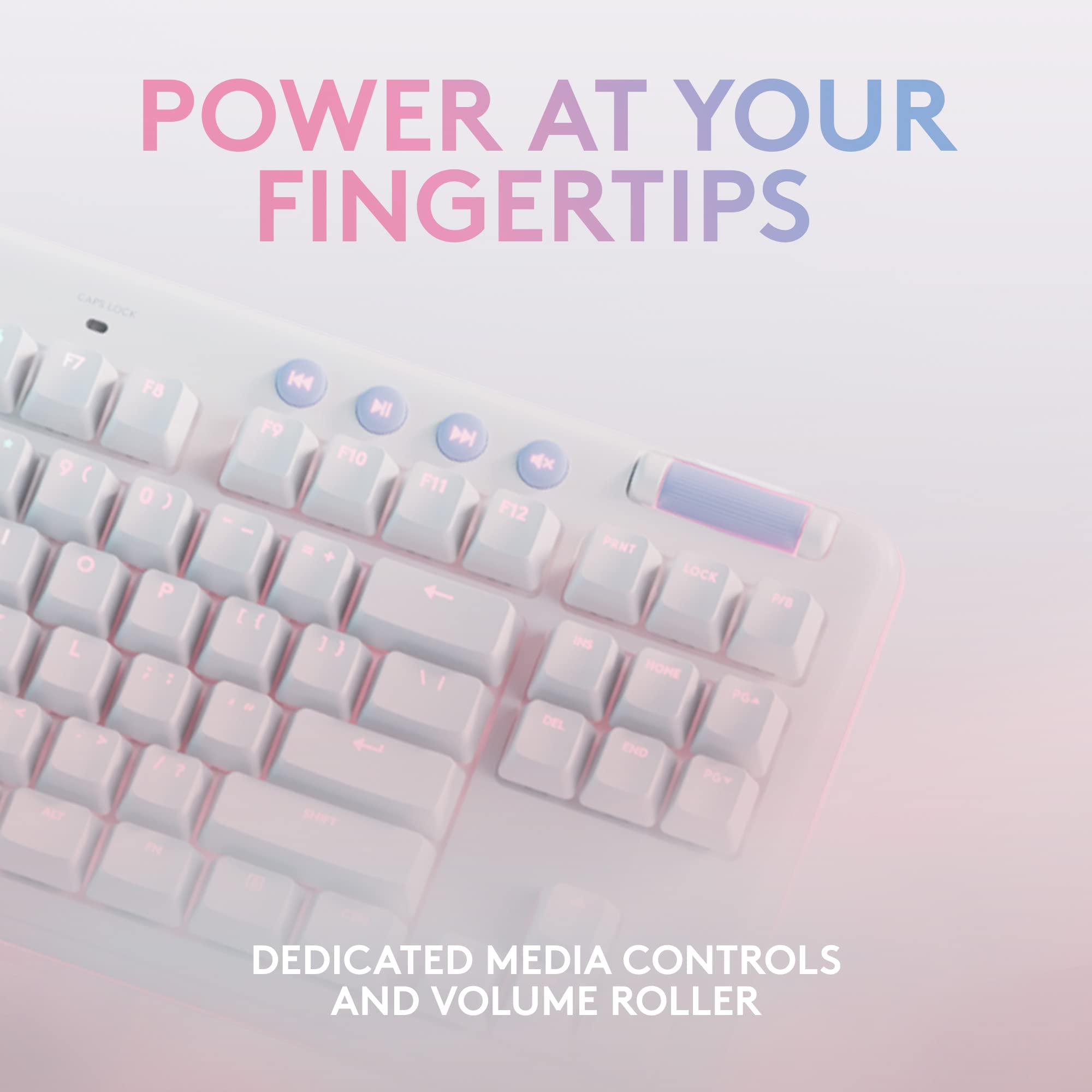 Logitech G715 Wireless Mechanical Gaming Keyboard - LIGHTSYNC RGB Backlit, Lightspeed Technology, Linear GX Red Switches, Includes Palm Rest - Compatible with PC & Mac (White Mist) - Perfect for Esports, Streaming & Professional Gaming