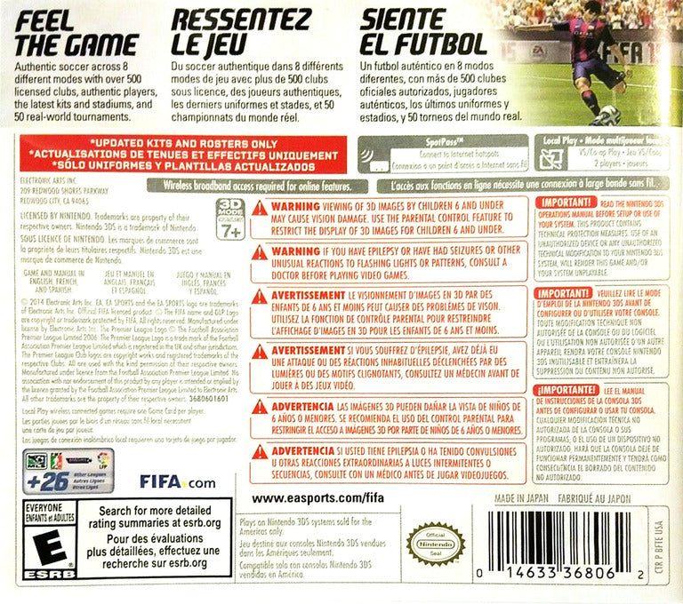FIFA 15 Nintendo 3DS Game - Pre-Owned Soccer Sports Video Game for Kids & Adults | Perfect for Travel, Parties & Family Game Nights