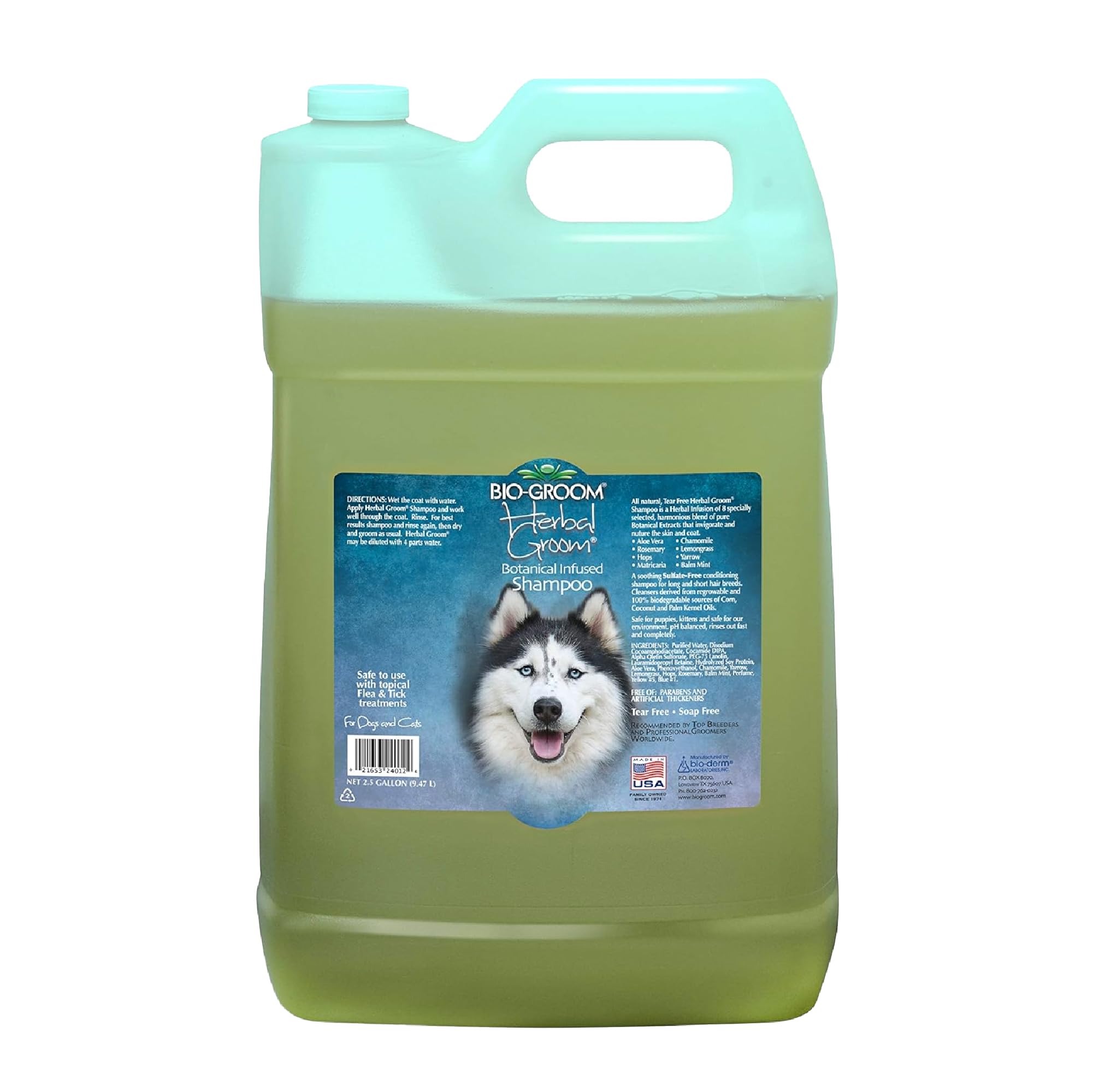 **Bio-Groom Herbal Groom Tearless Dog & Puppy Shampoo - All-Natural, Cruelty-Free Pet Bathing Supplies for Dogs & Cats - Made in USA - 2.5 Gallon - Gentle Cleansing for Sensitive Skin & Puppy Bath Time**
