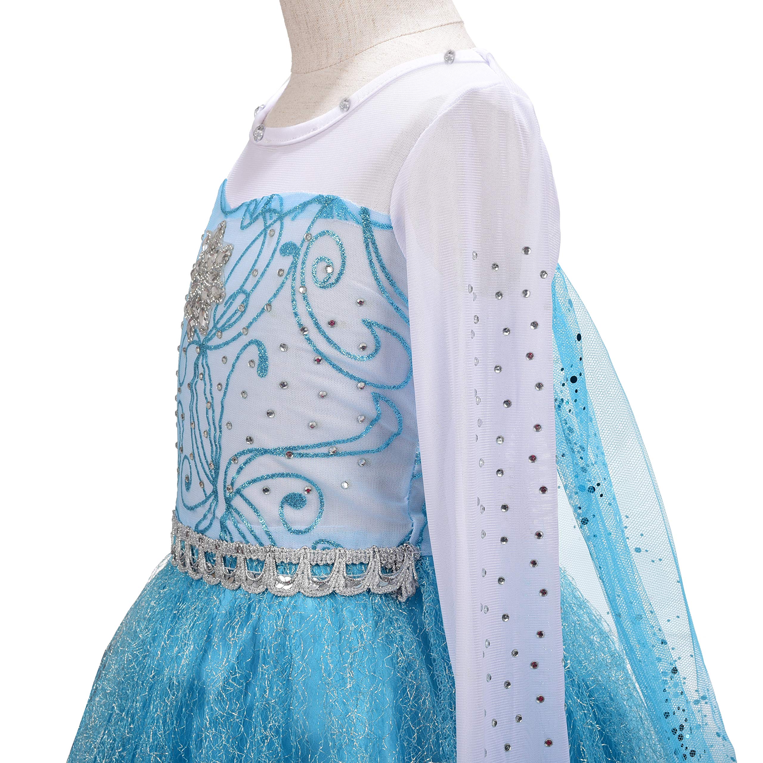 **Elegant Ice Princess Dress for Toddler Girls - Birthday, Halloween, Christmas Party Costume | Fancy Princess Gown for Special Occasions & Dress-Up Play**