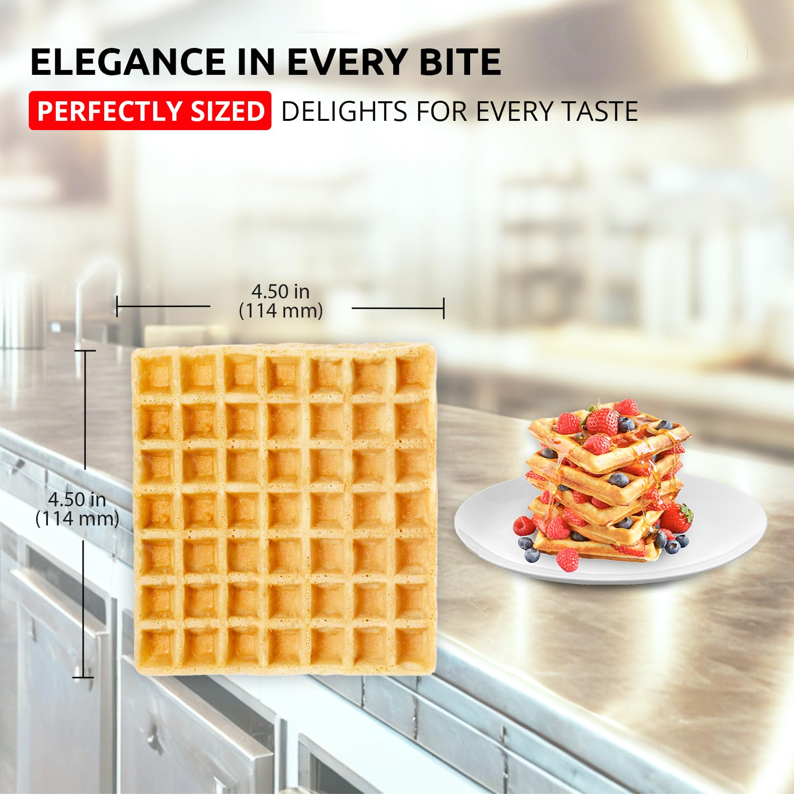 ALDKitchen Belgian Waffle Maker - Thick Nonstick Waffle Iron with 4 Interchangeable Plates | Perfect for Breakfast, Brunch & Family Gatherings