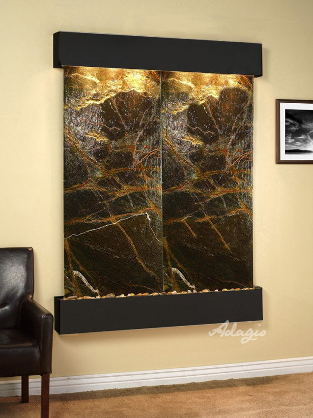 Adagio Majestic River Square Blackened Copper Green Marble Bathroom Sink - MRS1505 - Perfect for Modern Bathroom Vanities and Powder Rooms