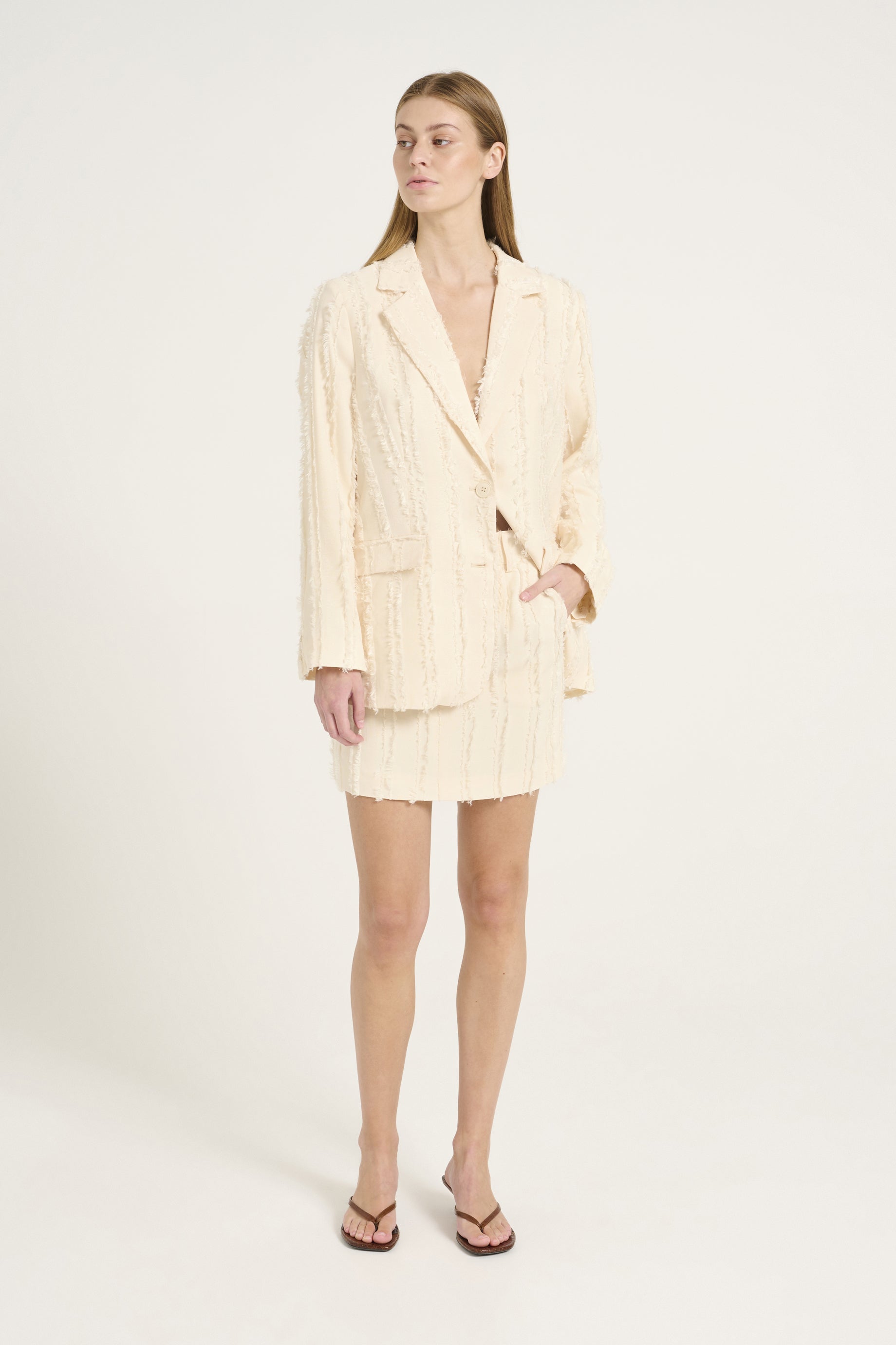 Gestuz RAY BLAZER Women's Cream Blazer Jacket - Elegant Office Wear & Business Casual Outfit for Professional Women