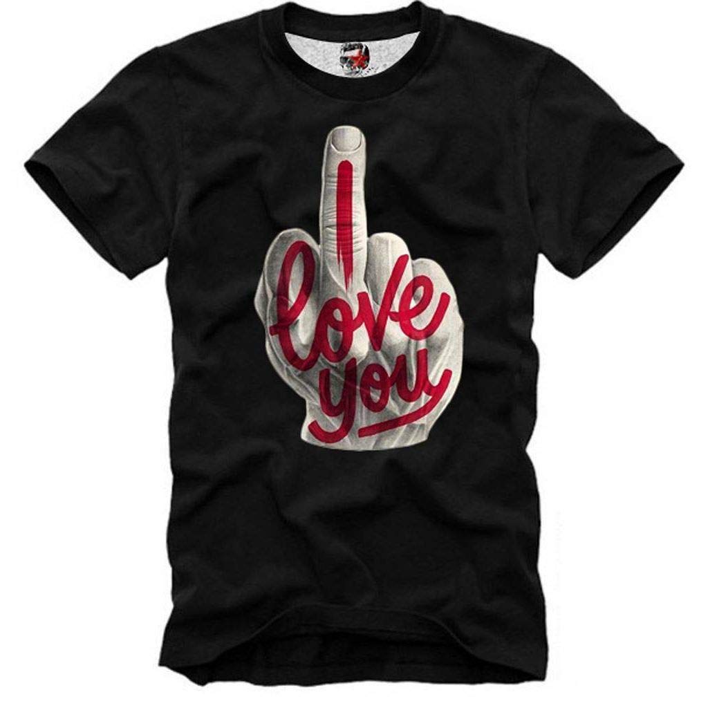 E1SYNDICATE I Love You Middle Finger Graphic T-Shirt | Rogue Yeezy NMD Disobey Streetwear | Perfect for Urban Fashion, Concerts & Rebellious Style