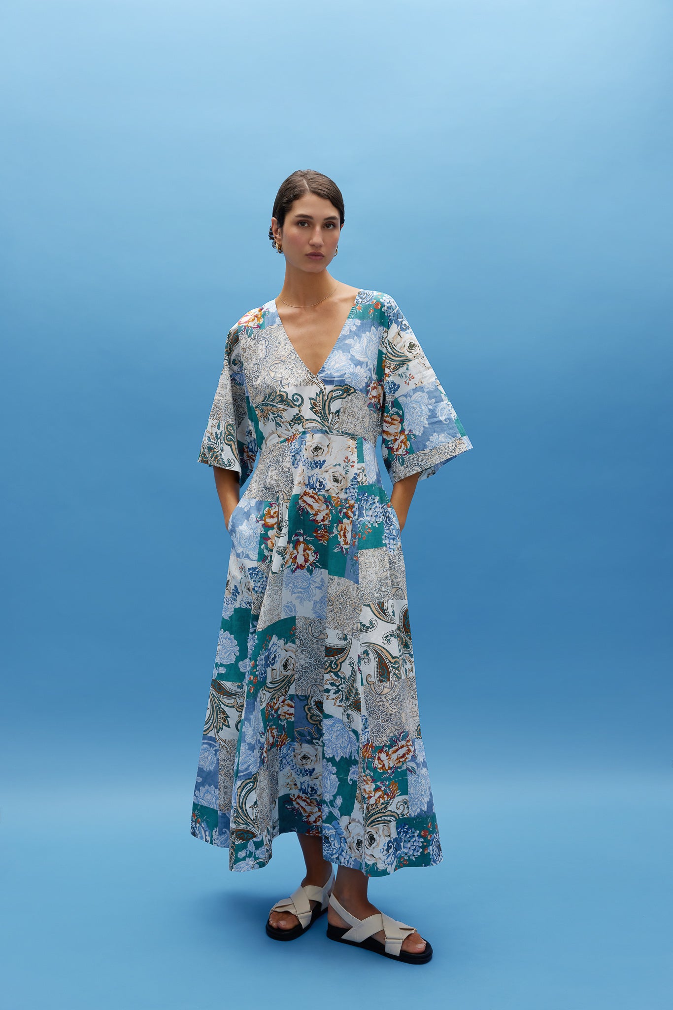 Kinney Ellis Patchwork Dress - Stylish Boho Floral Print Maxi Dress for Women | Perfect for Summer Vacations, Beach Parties & Casual Outings