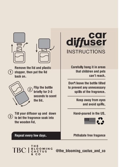 Premium Car Diffuser - Aromatic Iced Vanilla Woods Scent (8ml) | Cute Car Accessory & Small Room Diffuser | Perfect for Road Trips, Office & Home Fragrance
