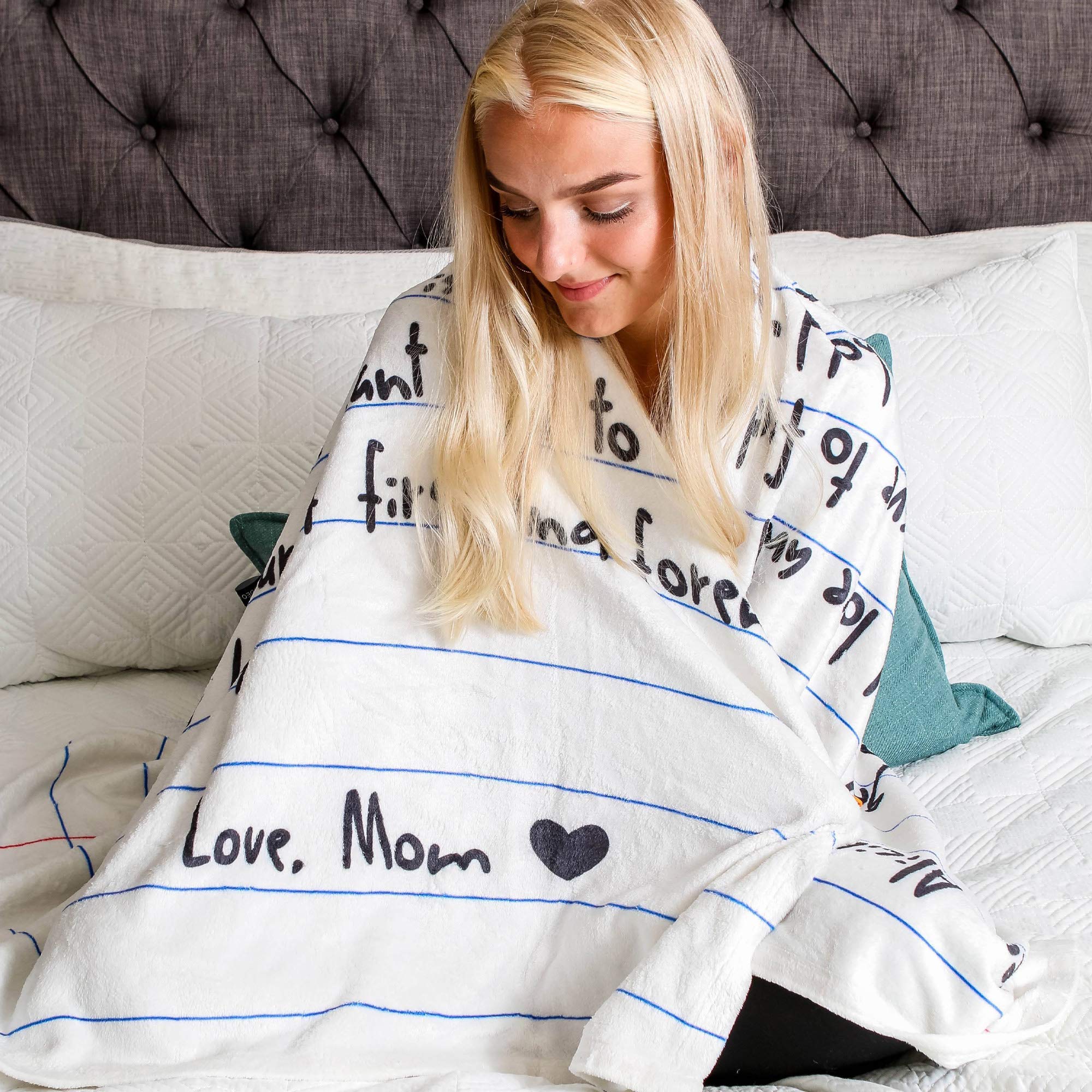 Personalized Fleece Letter Blanket - Custom Love Gift for Daughter, Son, Husband, Wife from Mom - 30