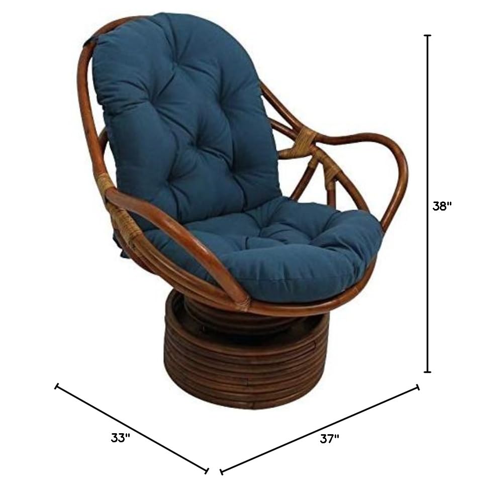 International Caravan Swivel Rocking Chair with Comfortable Twill Cushion in Grape - Perfect for Living Room, Nursery, or Outdoor Relaxation