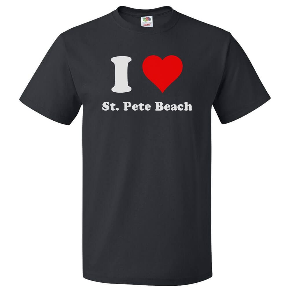 ShirtScope I Love St. Pete Beach T-Shirt | I Heart St. Pete Beach Design | Perfect for Beach Vacations & Casual Outings