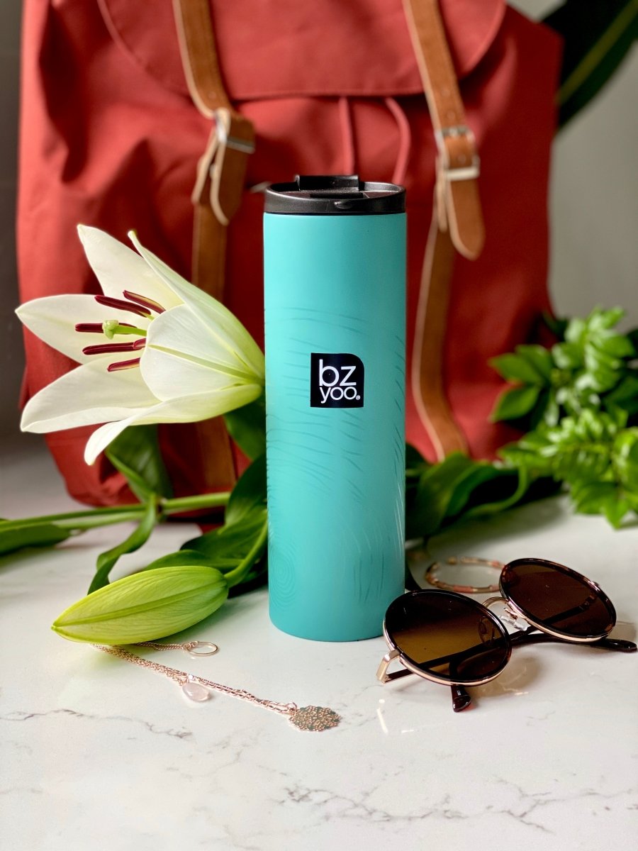 15oz Stainless Steel Vacuum Insulated Tumbler with Lid - Double Wall Thermal Coffee Mug for Hot & Cold Drinks - Perfect for Travel, Office & Outdoor Use - Organica Mint Green