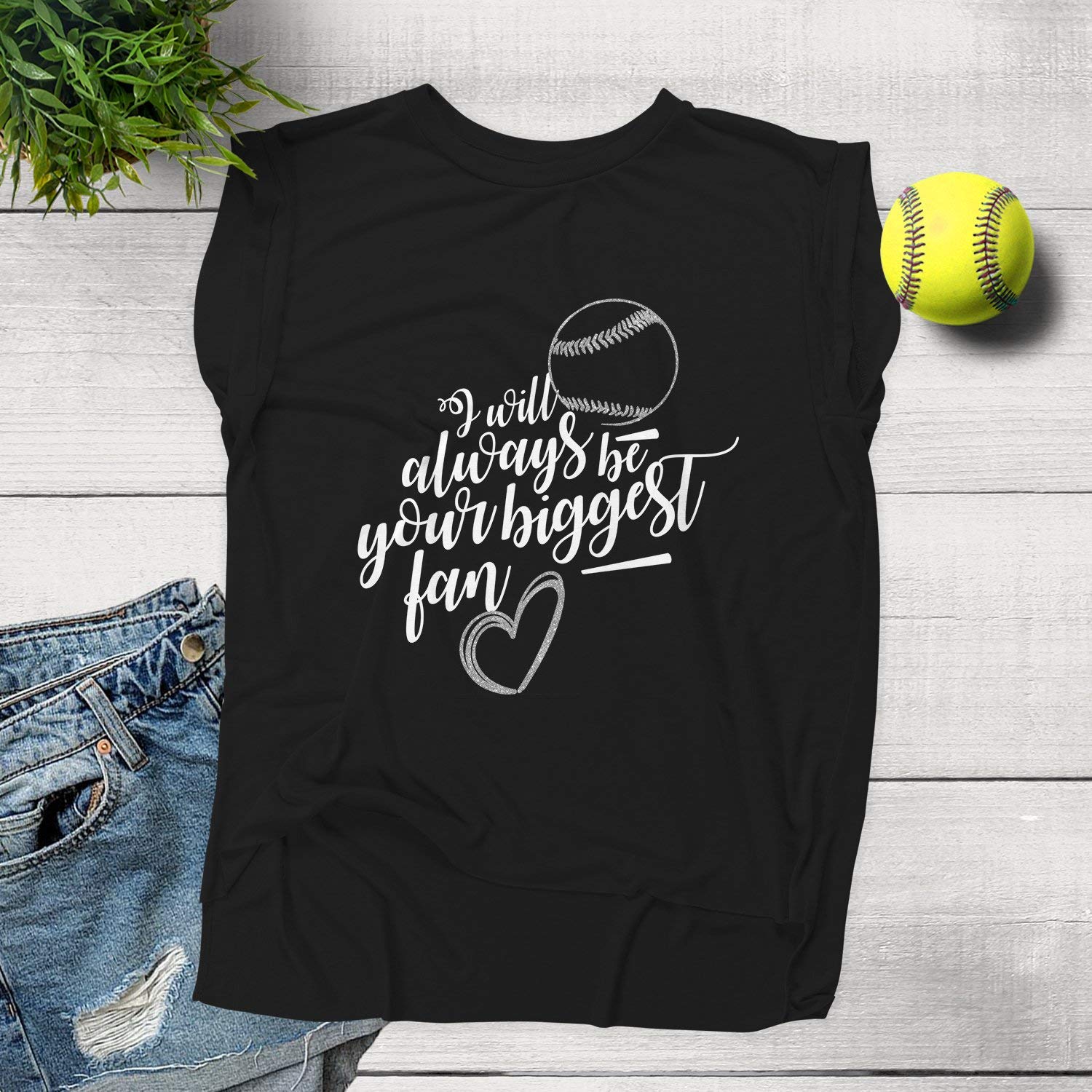 NanyCrafts Women's Flowy Muscle Tee - Soft & Comfortable Fan-Themed T-Shirt for Casual Wear, Gym & Everyday Outfits