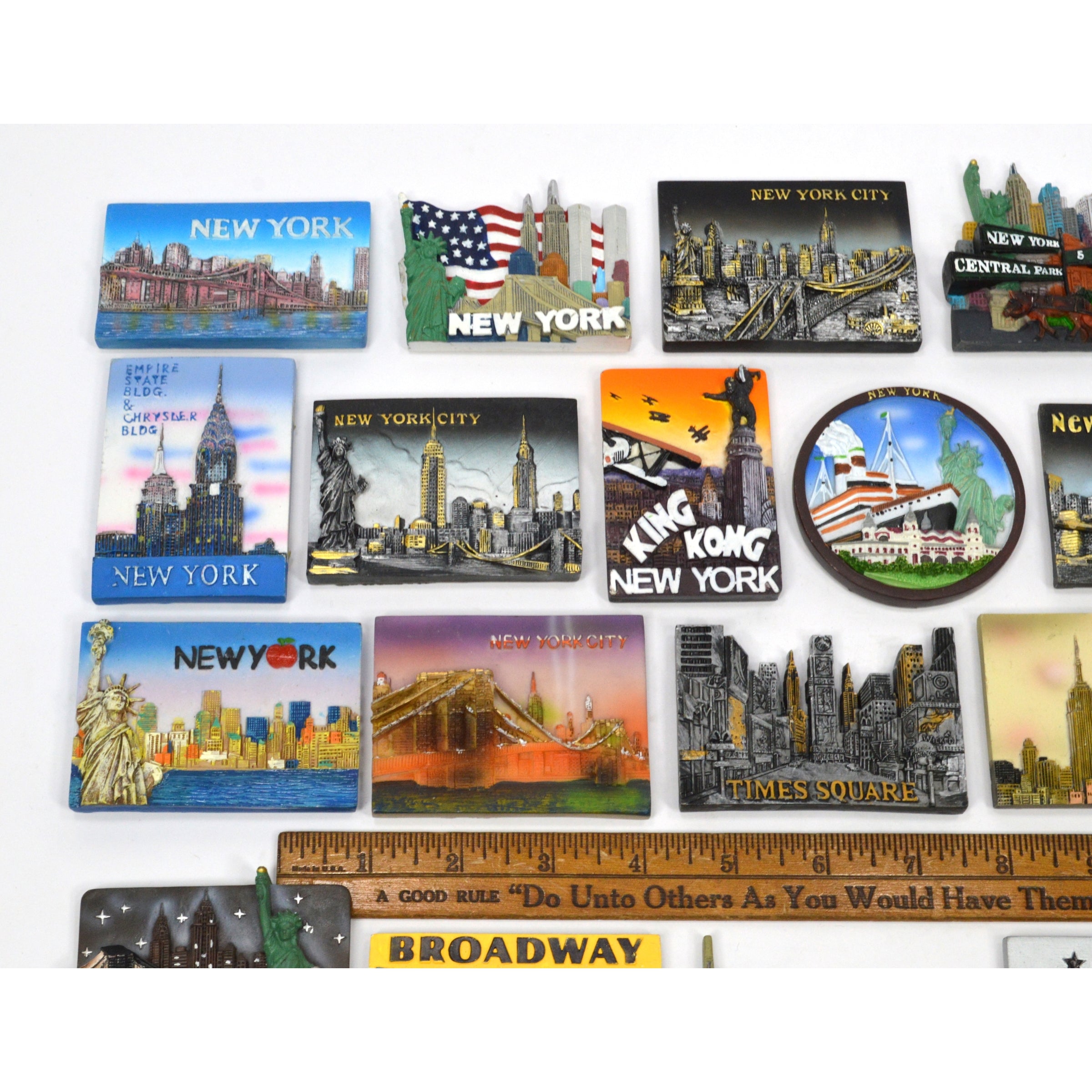 26-Piece New York NYC Resin Fridge Magnets Set - Unique Collectible Refrigerator Magnets for Home, Office & Travel Souvenirs