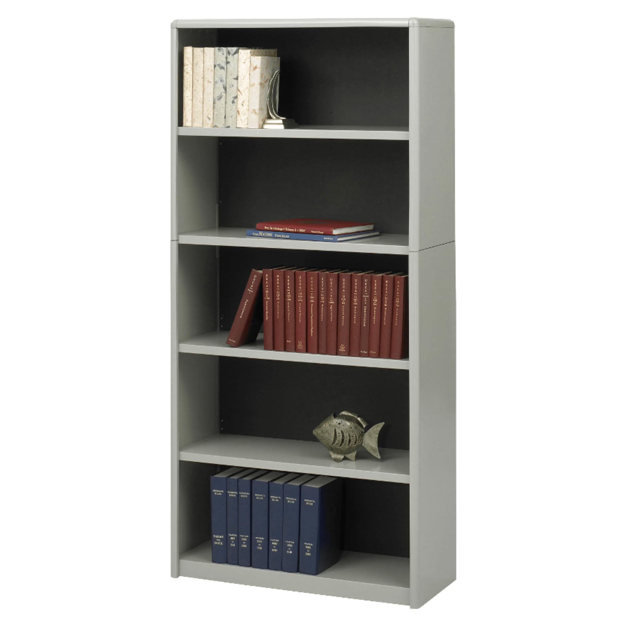 Safco Products 7173GR ValueMate 5-Shelf Economy Bookcase in Gray - Perfect for Home Office, Classroom & Library Storage Organization