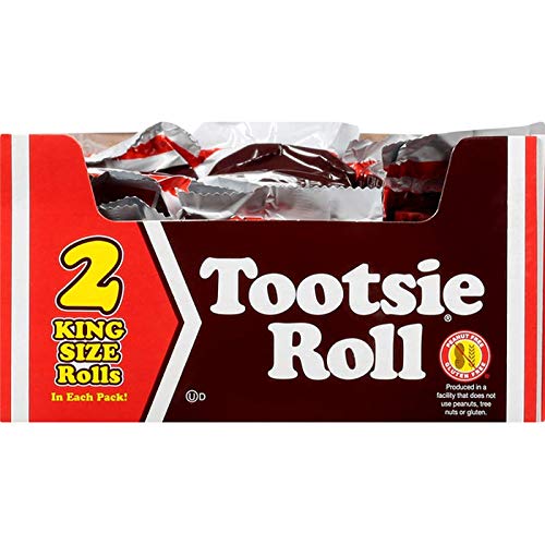 Tootsie Roll 2 King Size Rolls, 5 Ounce Pack - 15 Count Display Box | Bulk Candy for Halloween, Parties, Office Treats & Gift Baskets