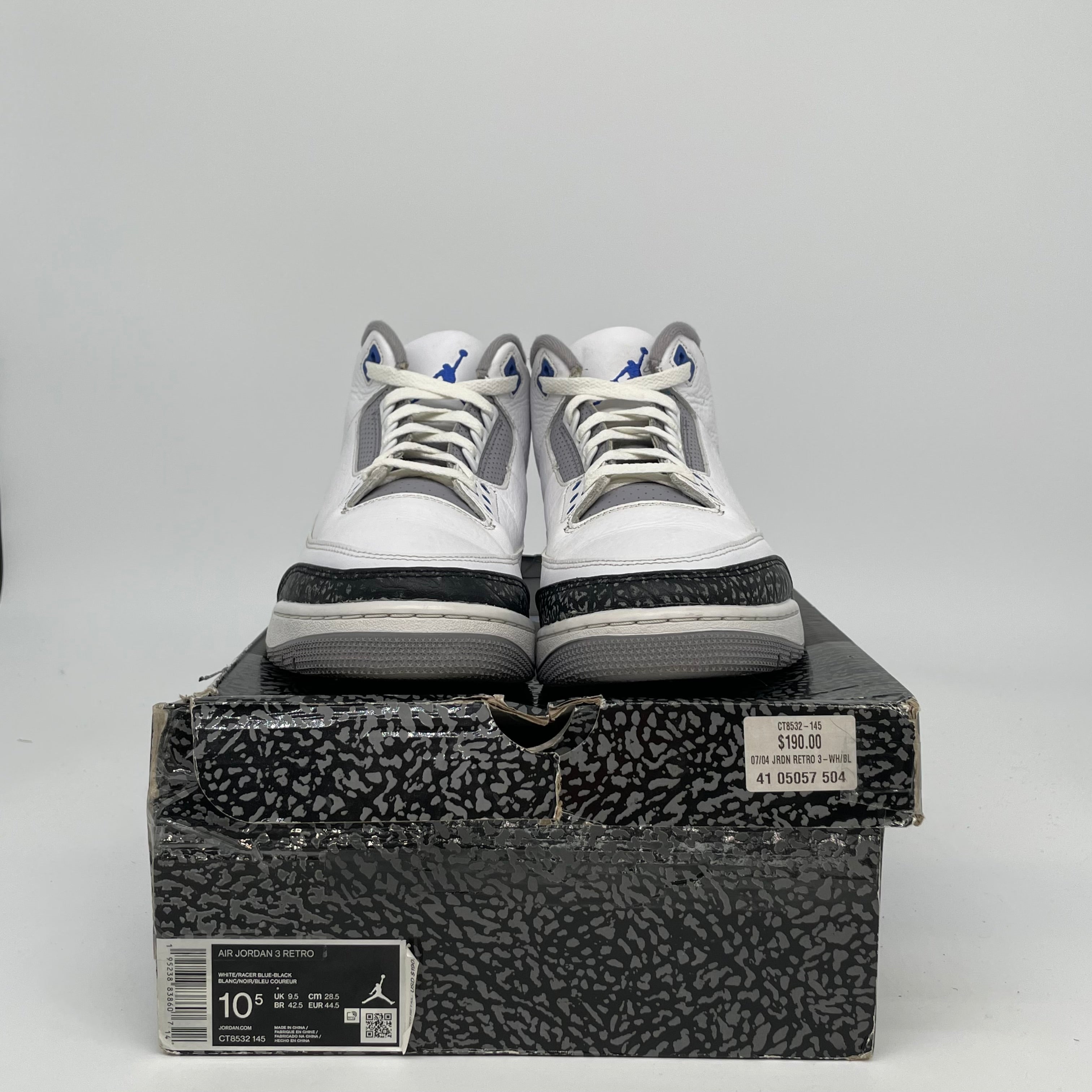 Air Jordan 3 Racer Blue Men's Basketball Shoes Size 10.5 - CT8532 145 | Retro Sneakers for Running, Training & Streetwear Fashion