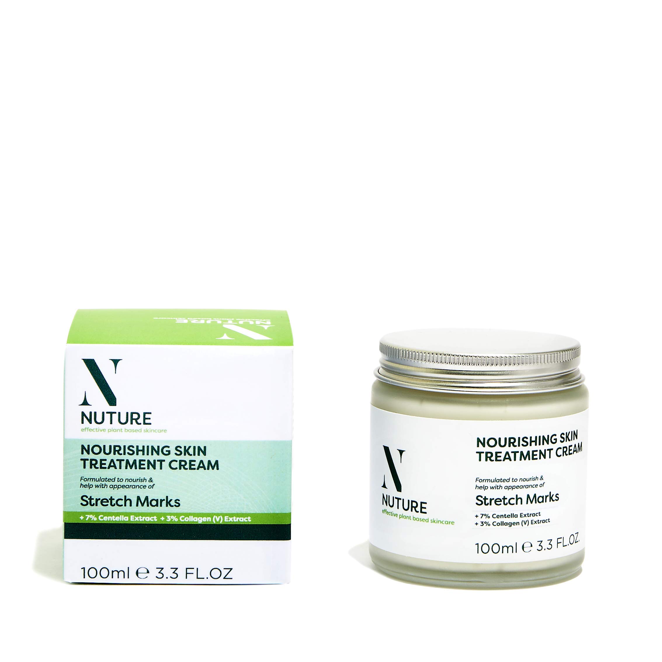 NUTURE Stretch Mark Cream - Fast Absorbing Body Moisturizer with Shea Butter, Collagen & Centella Asiatica (100ml) for Firmer Skin | Pregnancy & Postpartum Care, Daily Skin Hydration