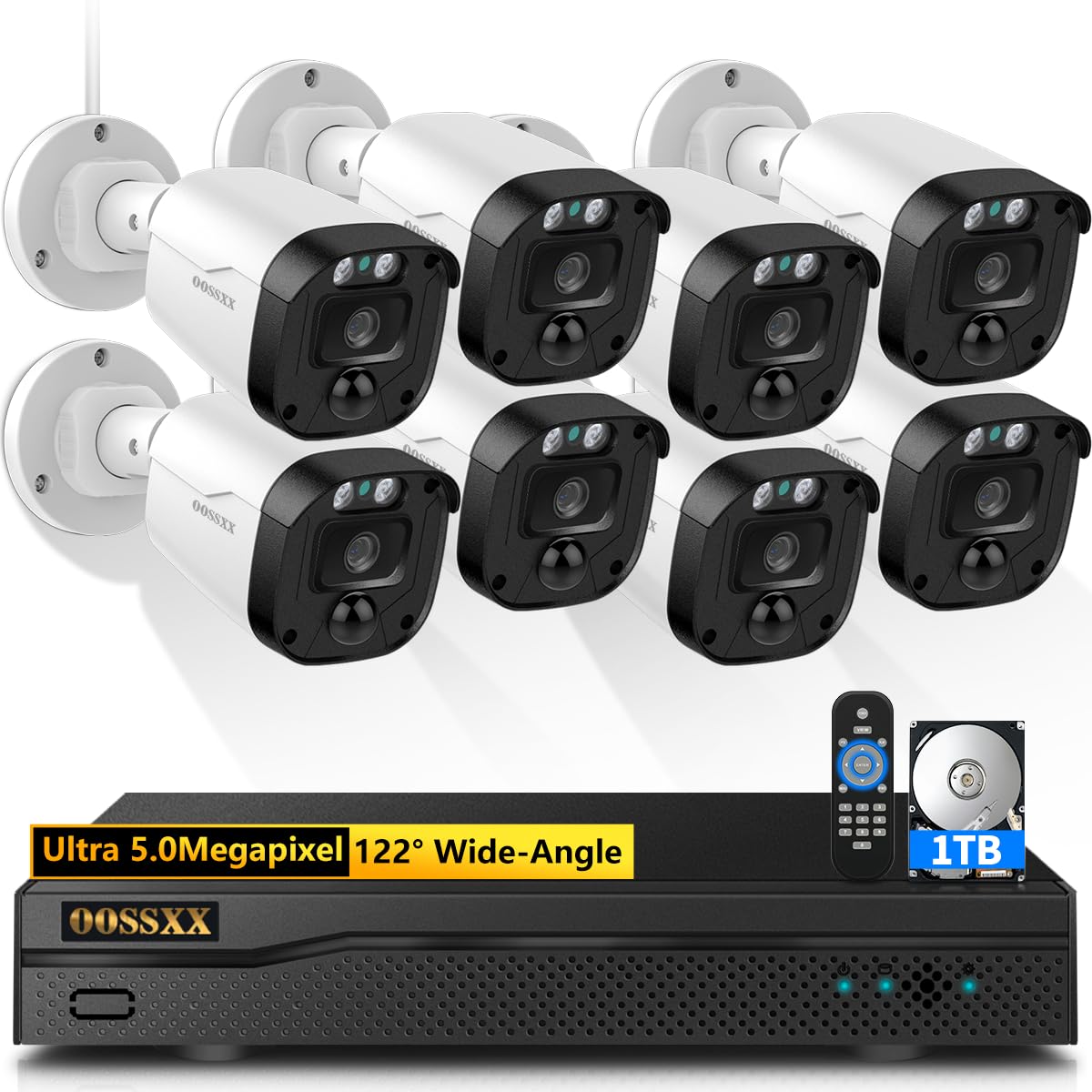 5MP Full HD Wired Security Camera System - Outdoor/Indoor CCTV Surveillance with Night Vision & Weatherproof - Ideal for Home, Office, and Business Security Monitoring