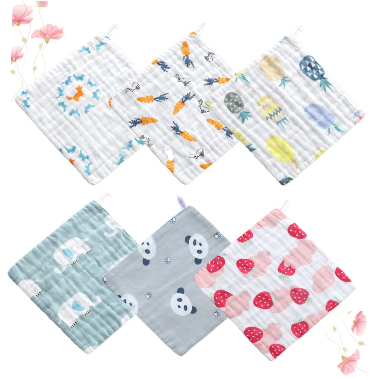 HEMOTON 18-Piece Face Towel Set - Soft Washcloths & Bibs for Babies, Adults, and Daily Use | Perfect for Bathing, Makeup Removal, and Mealtime Protection