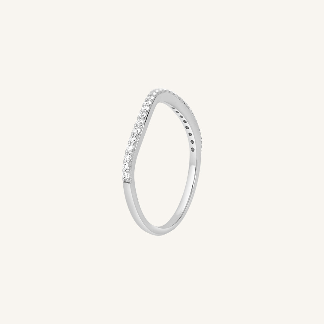 Monroe Pavé Ring - Elegant Sterling Silver Ring with Sparkling Cubic Zirconia Stones for Women | Perfect for Weddings, Anniversaries, and Special Occasions