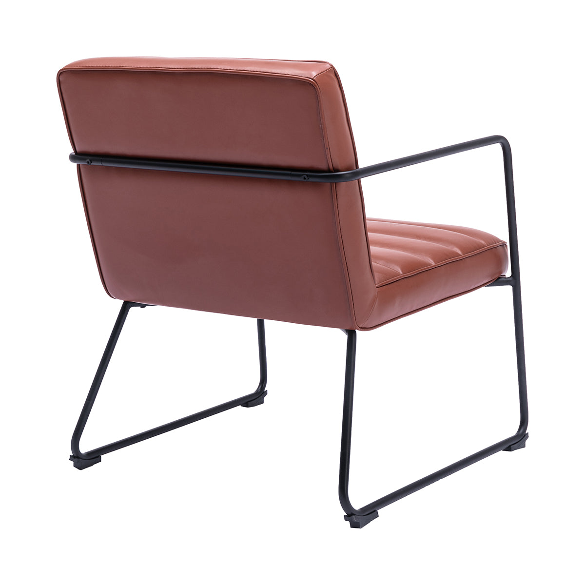 Premium Felix Leatherette Armchair - Modern PU Leather Lounge Chair for Living Room, Office & Study - Comfortable Mid-Century Style Accent Chair with Sturdy Metal Legs