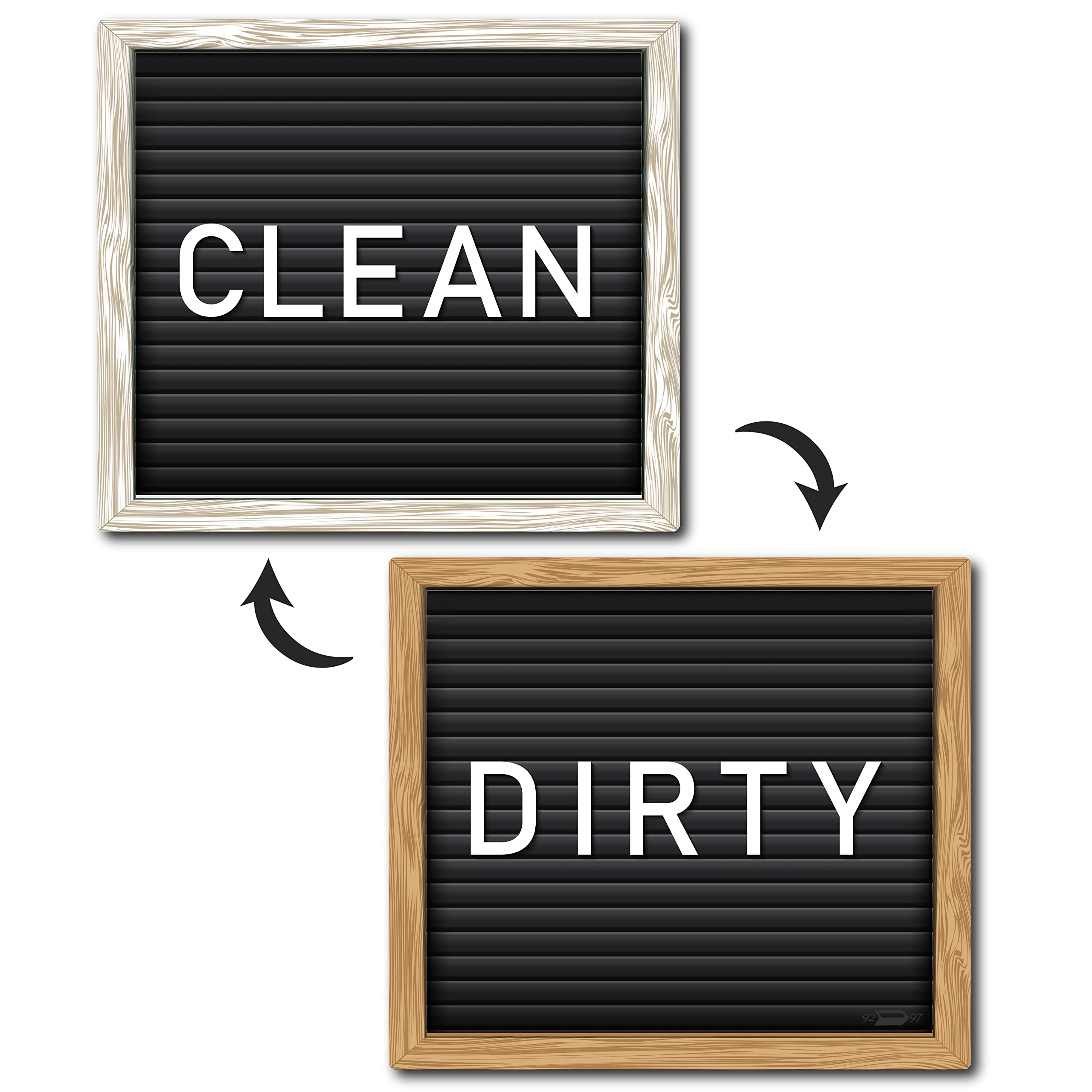 Dishwasher Magnet - Reversible Clean Dirty Sign with Strong Magnetic Hold for Kitchen | Dishwasher Status Indicator for Home & Office Use