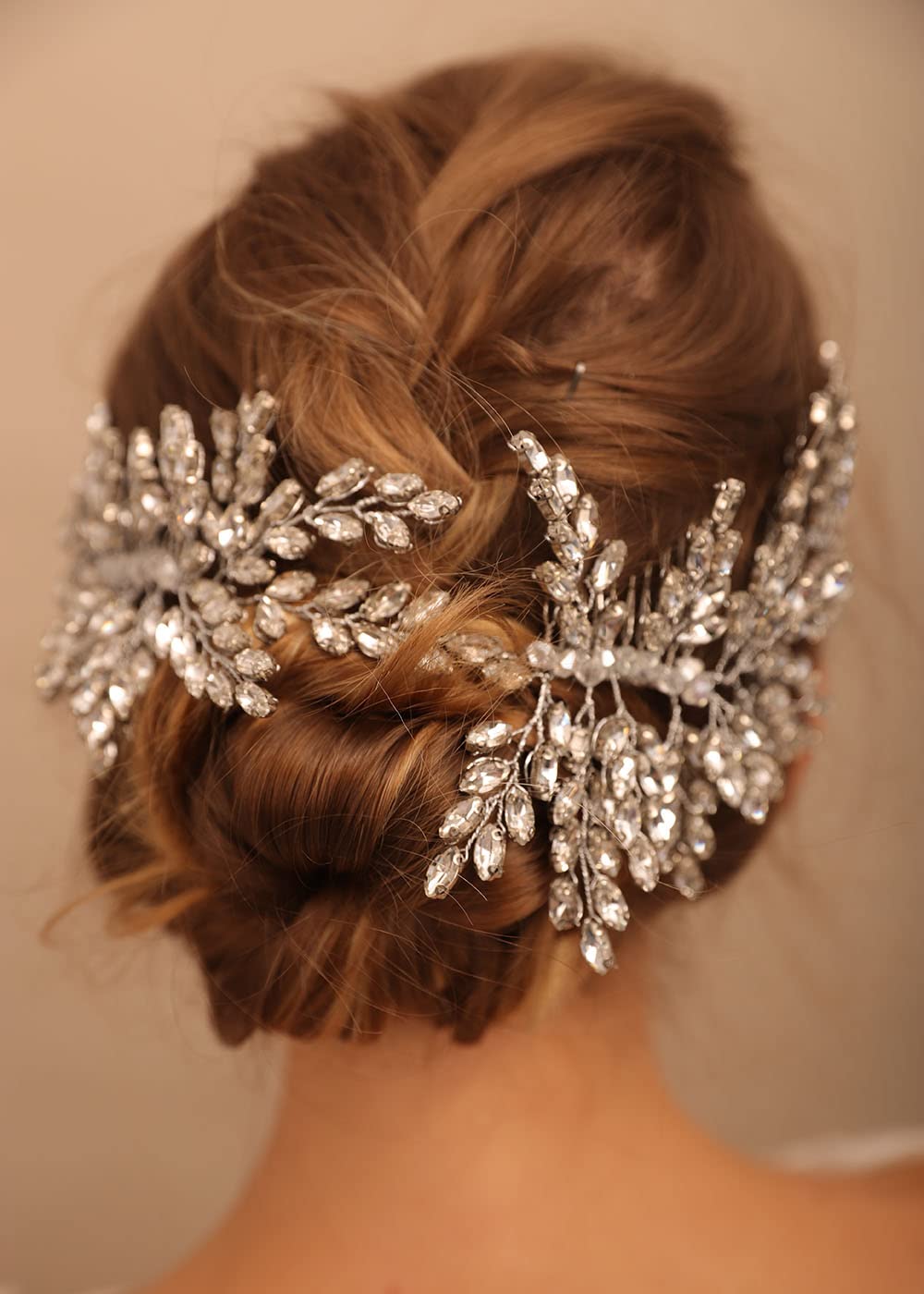 Denifery Makeup Rhinestone Hair Vine Comb - Gold Bridal Hair Accessories for Women & Girls, Wedding Hairpiece for Bride, Prom, Special Occasions