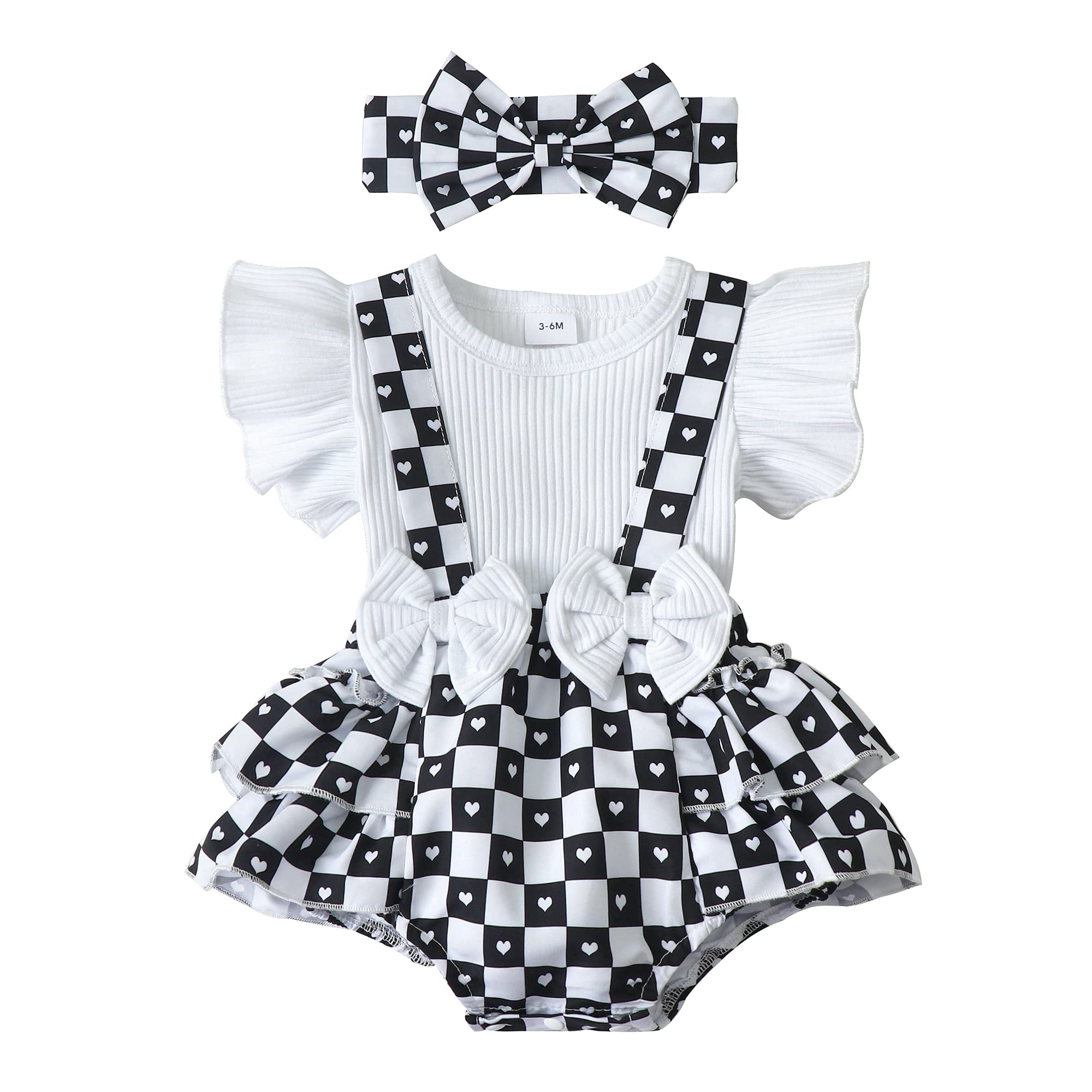 Newborn Baby Girl Clothes - Floral Ruffle Romper with Suspenders | Cute Infant Jumpsuit Outfit for Photoshoots & Special Occasions