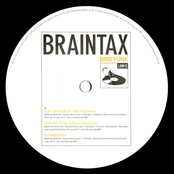 Braintax Biro Funk 2x12 Vinyl LP - Limited Edition Hip Hop Record by Low Life Records | Perfect for DJs, Collectors & Music Enthusiasts