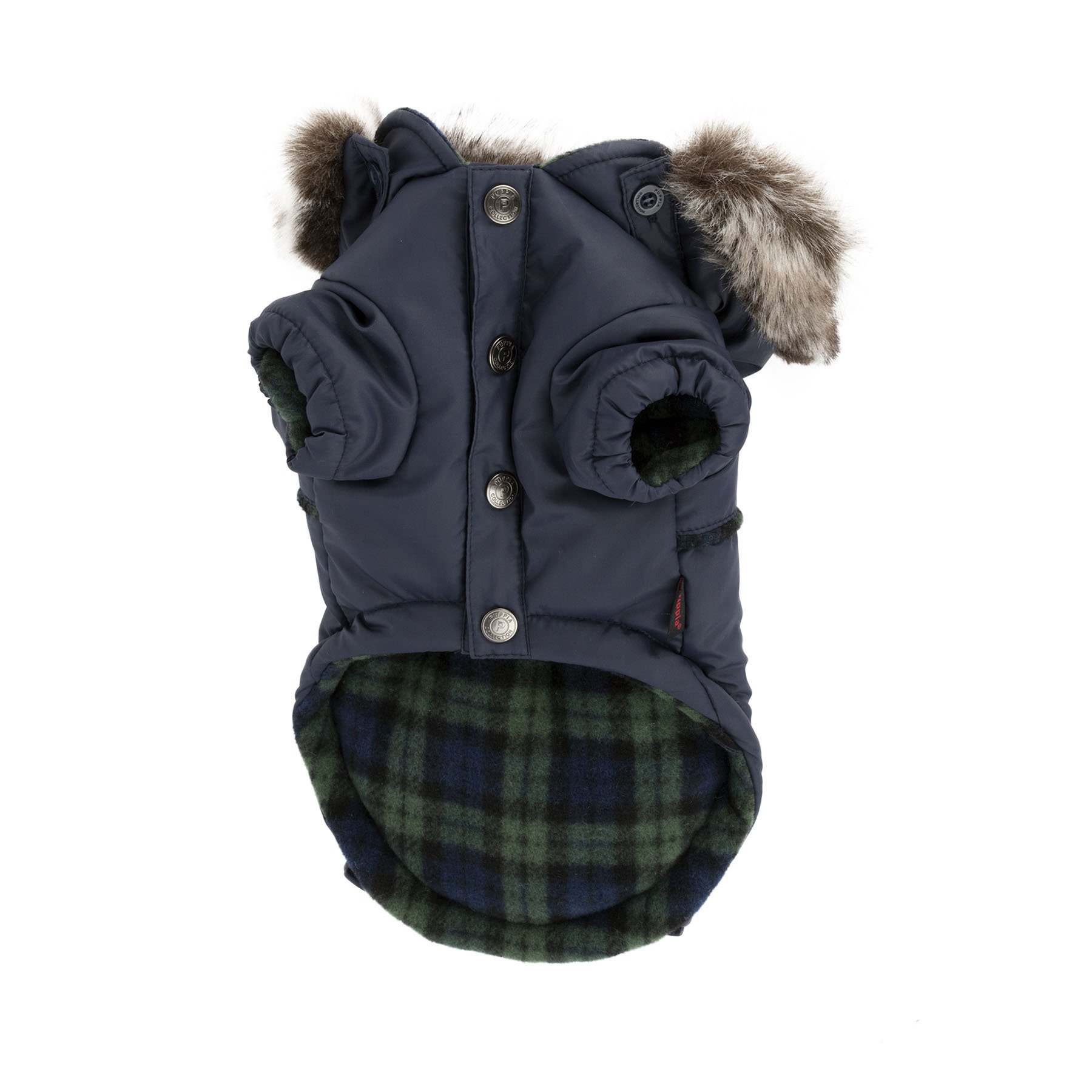 Puppia Authentic Lewis Winter Coat for Dogs - X-Large Navy Blue - Warm Fleece Lined Dog Jacket for Cold Weather, Outdoor Walks & Winter Protection