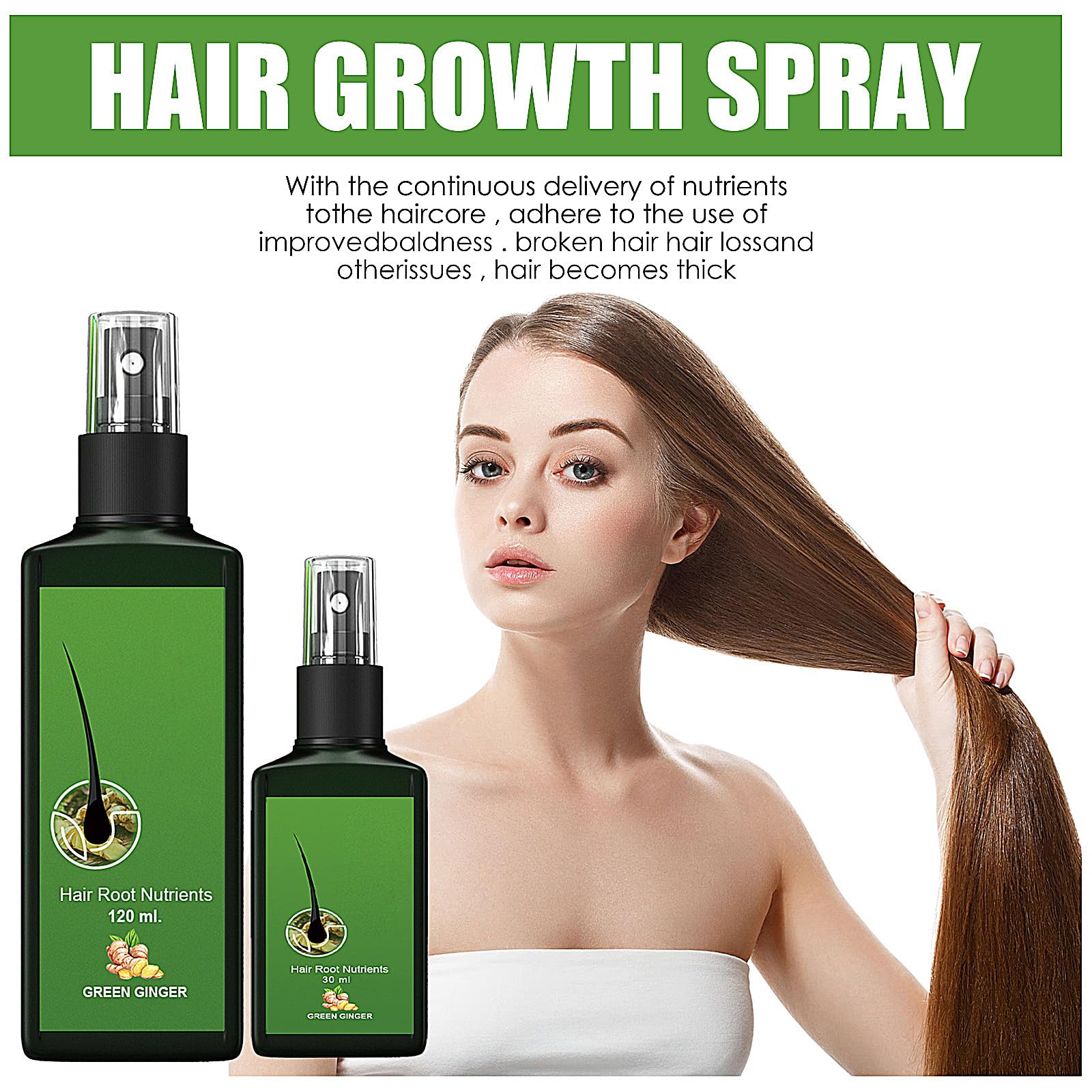 Green Ginger Hair Treatment & Conditioner - Strengthens & Nourishes Hair Roots, Repairs Damaged Hair, Reduces Hair Loss, Revitalizes Scalp | Stimulates Hair Growth for Women & Men | Perfect for Daily Hair Care & Scalp Health