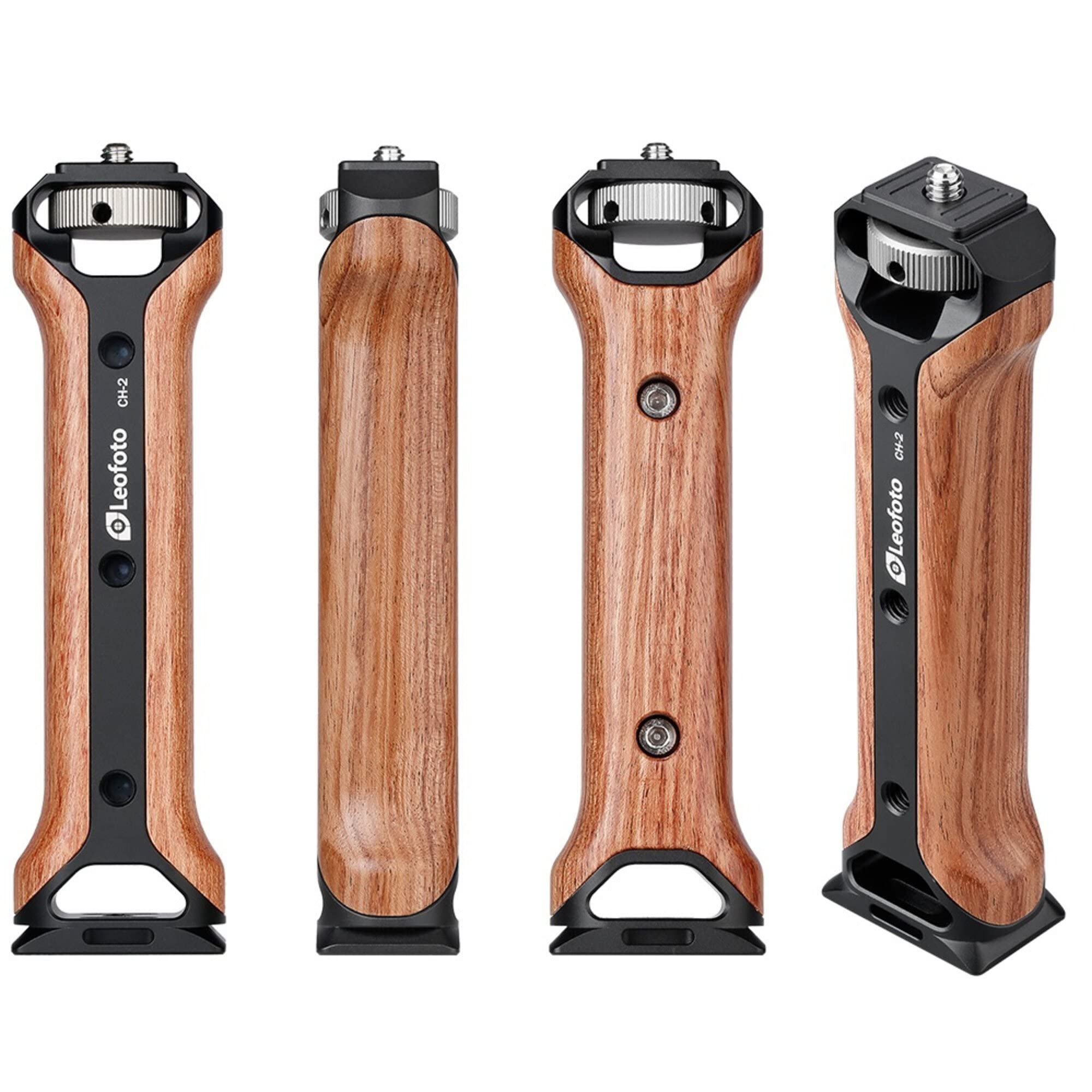 LEOFOTO VC-1 Smartphone Video Kit with Rosewood Handle - Universal Smartphone Clamp, Cold Shoe Mount & Arca/RRS Compatible Rail Clamp for Vlogging, YouTube Videos & Mobile Photography