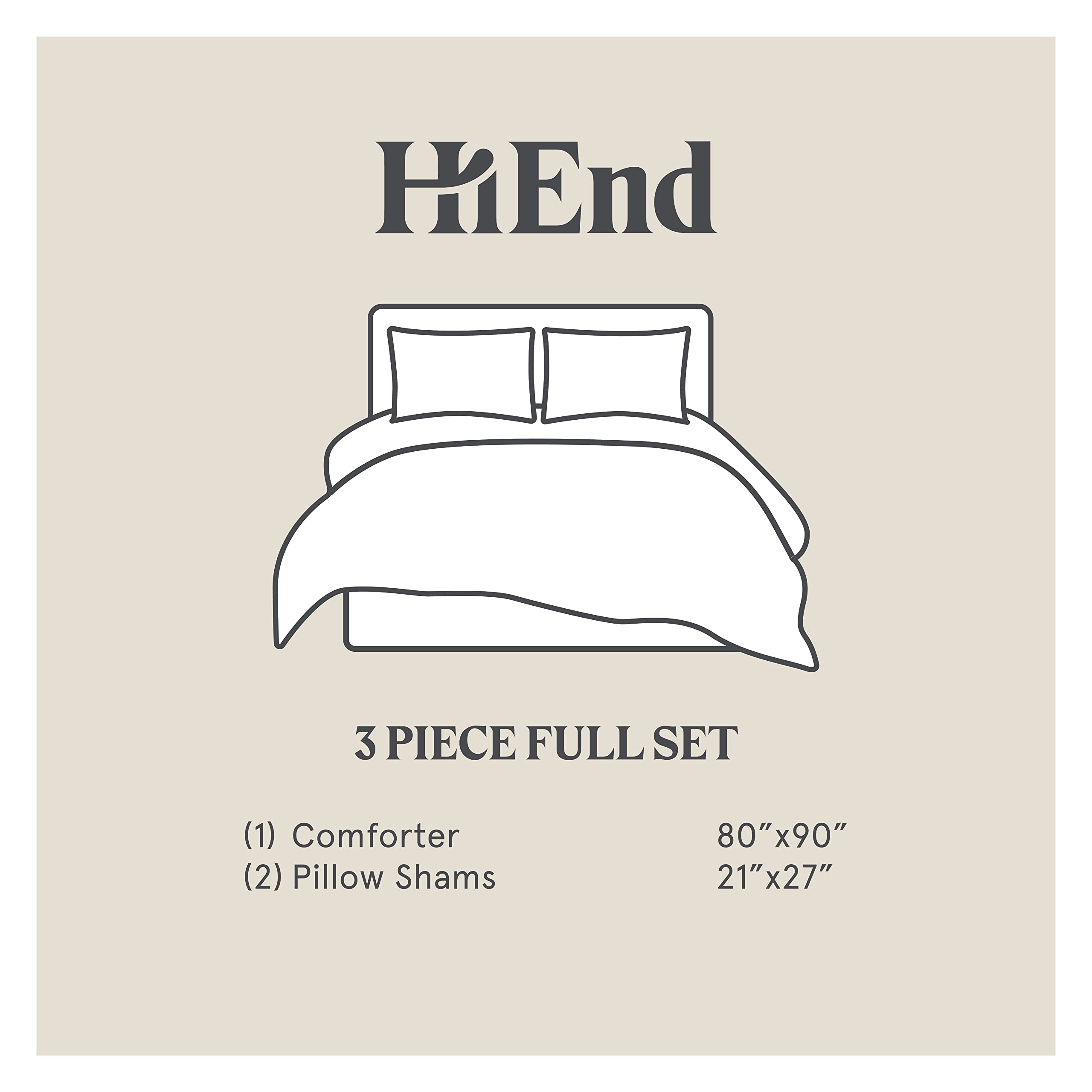 HiEnd Accents Jackson Rustic 3-Piece Full Size Comforter Set - Brown Plaid Cotton Western Bedding for Lodge & Cabin Decor | Cozy Farmhouse Bedroom Upgrade
