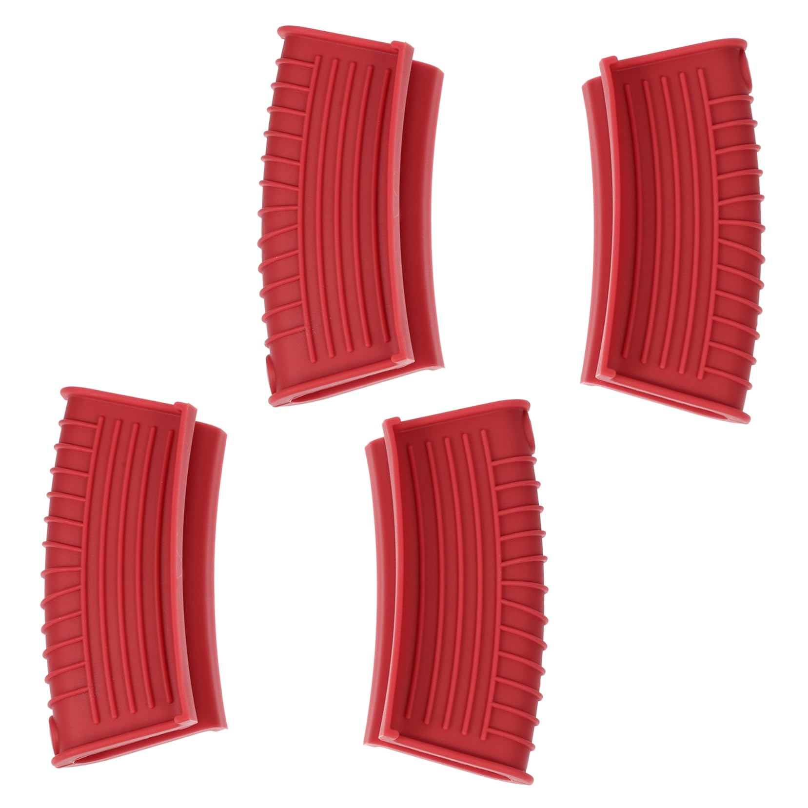 CALLARON 2-Pack Silicone Pot Holders - Non-Slip Heat Resistant Pan Handle Covers for Cast Iron, Frying Pans & Cookware - Red Kitchen Accessories for Safe Cooking & Baking