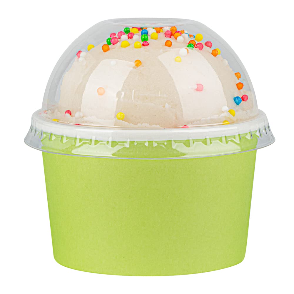 50 Pack Clear Plastic Dome Lids for 3oz Coppetta To-Go Cups | Disposable Dessert Cup Lids | Perfect for Ice Cream, Yogurt & Pudding Takeout | Restaurant & Bakery Supplies