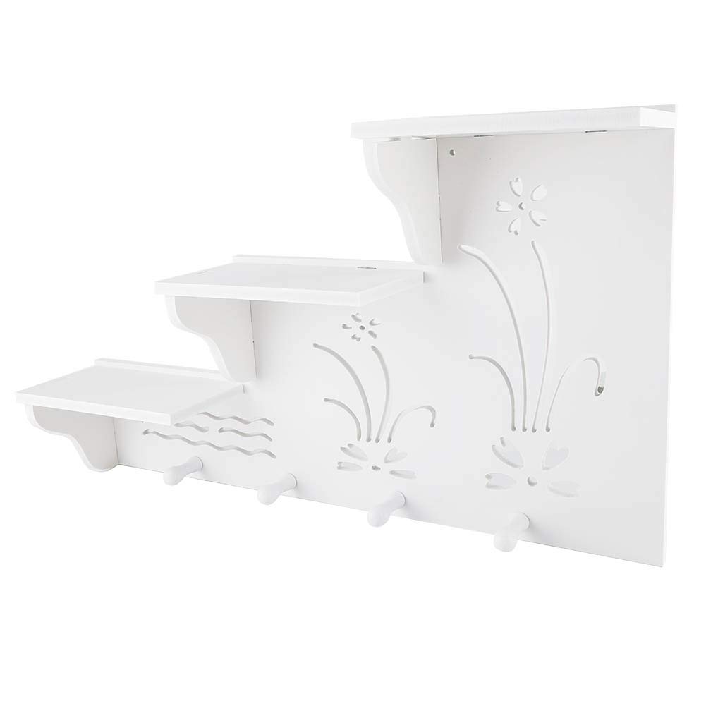 Wall Mounted Storage Rack - Multi-Layer Hollow Design for Kitchen, Bathroom & Living Room (WPC Panel)