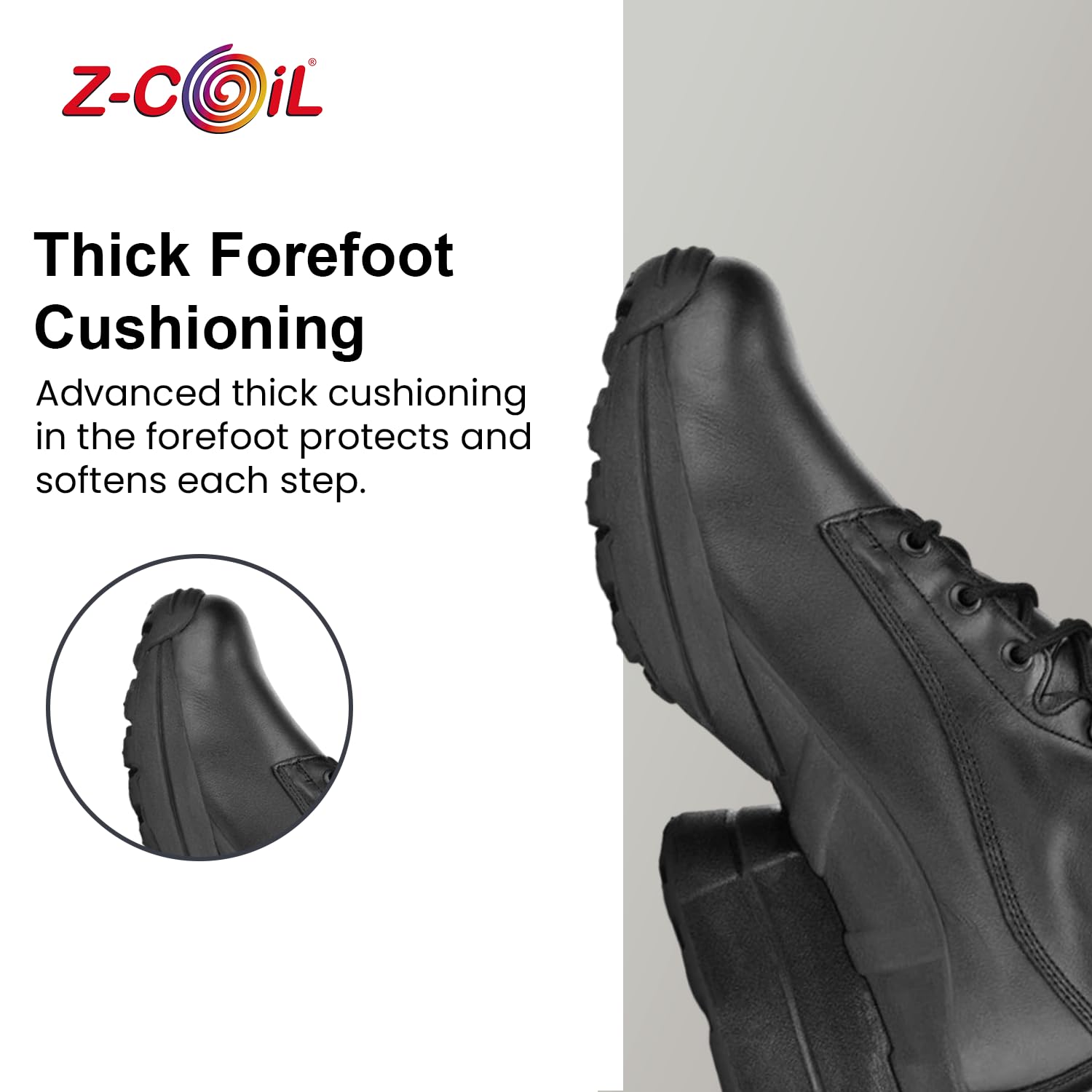Z-CoiL Prime Men's Orthopedic Work Boots - Pain Relief & Foot Support with Safety Toe & Enclosed Coil - Premium Leather Orthotic Shoes for Comfort at Work, Construction & Outdoor Jobs