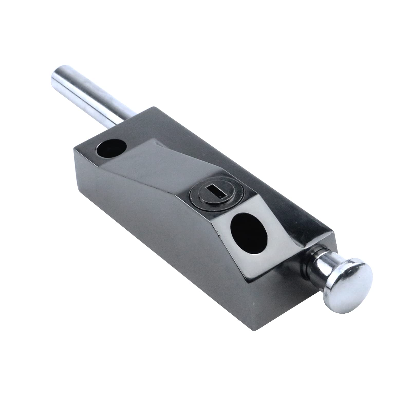 MY MIRONEY Black Sliding Door Lock for Windows & Glass Patio Doors - Auxiliary Security Lock with Yale Keyway - Perfect for Home, Office & Apartment Safety