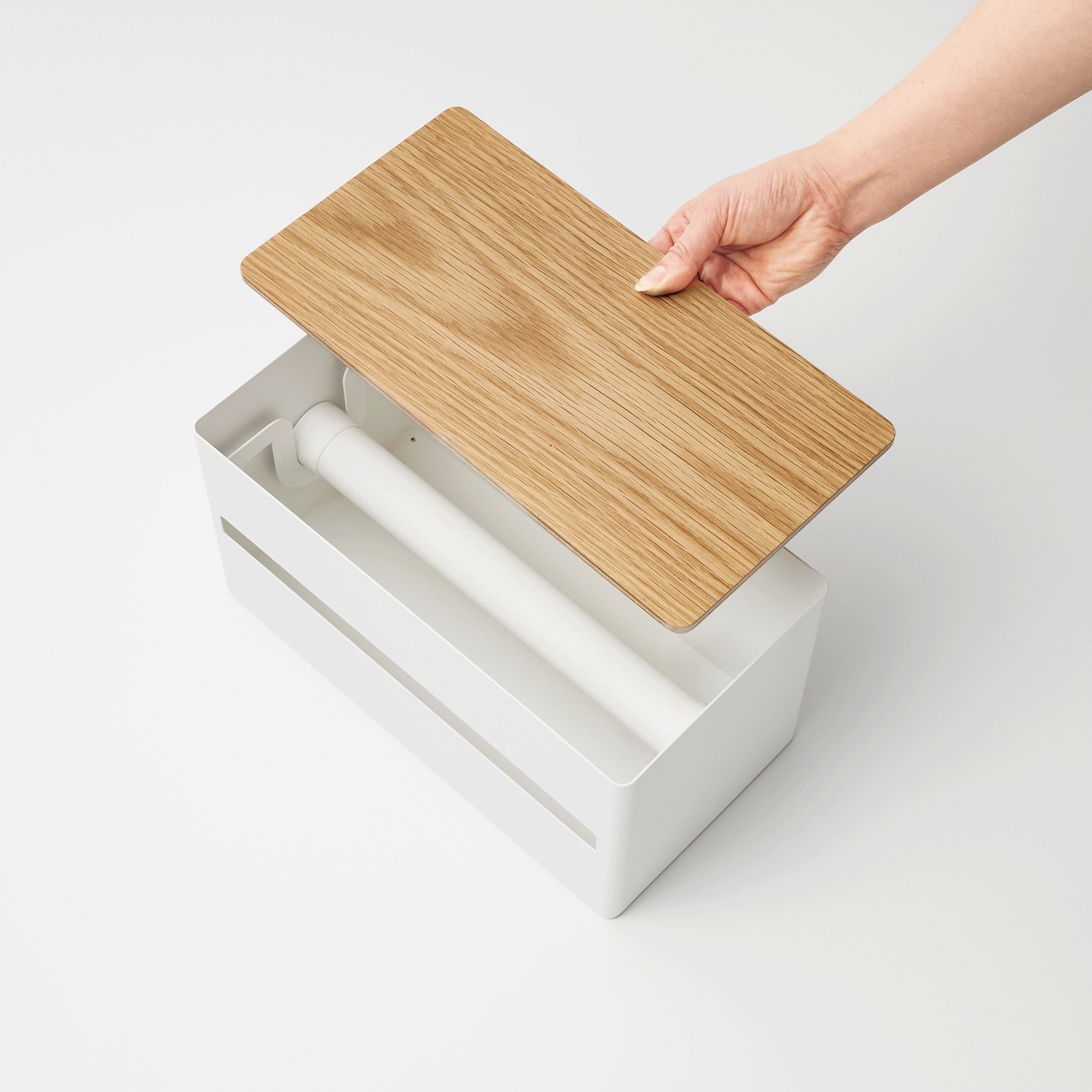 Stainless Steel and Wooden Paper Towel Holder - Wall Mount or Countertop Dispenser for Kitchen, Bathroom, and Office Use