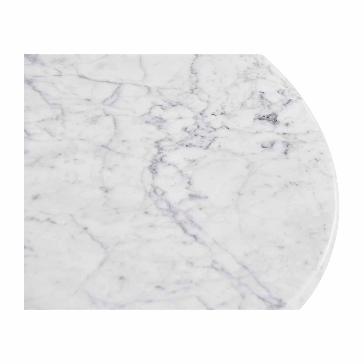 Modern Cosmos Side Table - Black Oak & Carrara Marble Top - Perfect for Living Room, Bedroom, or Office Decor