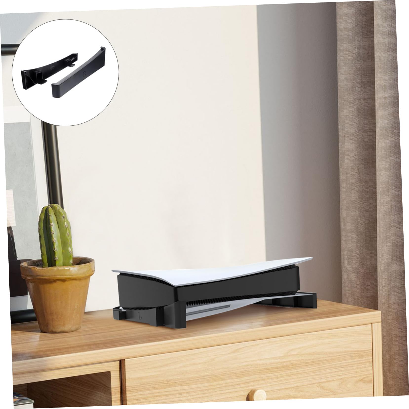 MUSISALY Gaming Console Storage Stand - Compact Video Game Organizer for PS5, Xbox, Switch - Space Saving TV Media Shelf with ABS Material - Perfect for Bedroom, Living Room & Game Room Setup