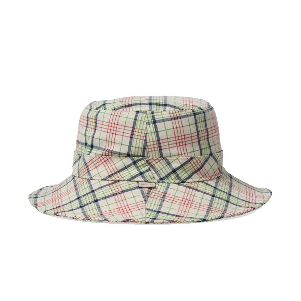Brixton Petra Packable Bucket Hat for Women & Men - Lightweight Travel Sun Hat with UPF Protection - Dove Plaid Pattern - Perfect for Beach, Hiking, and Outdoor Adventures