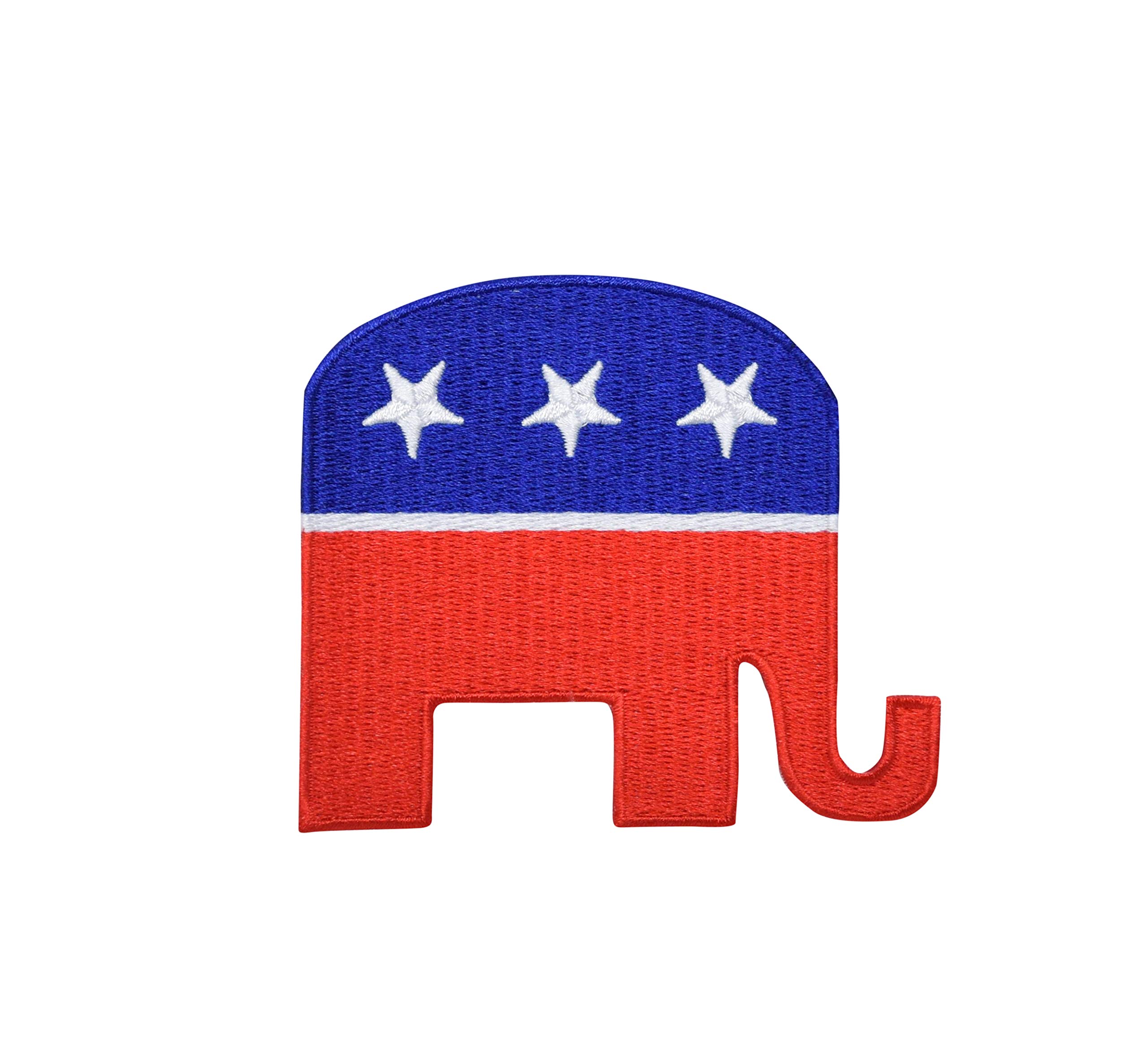 Elephant GOP Republican RNC Political Embroidered Iron-On Patch - Perfect for Hats, Jackets, Bags & DIY Crafts
