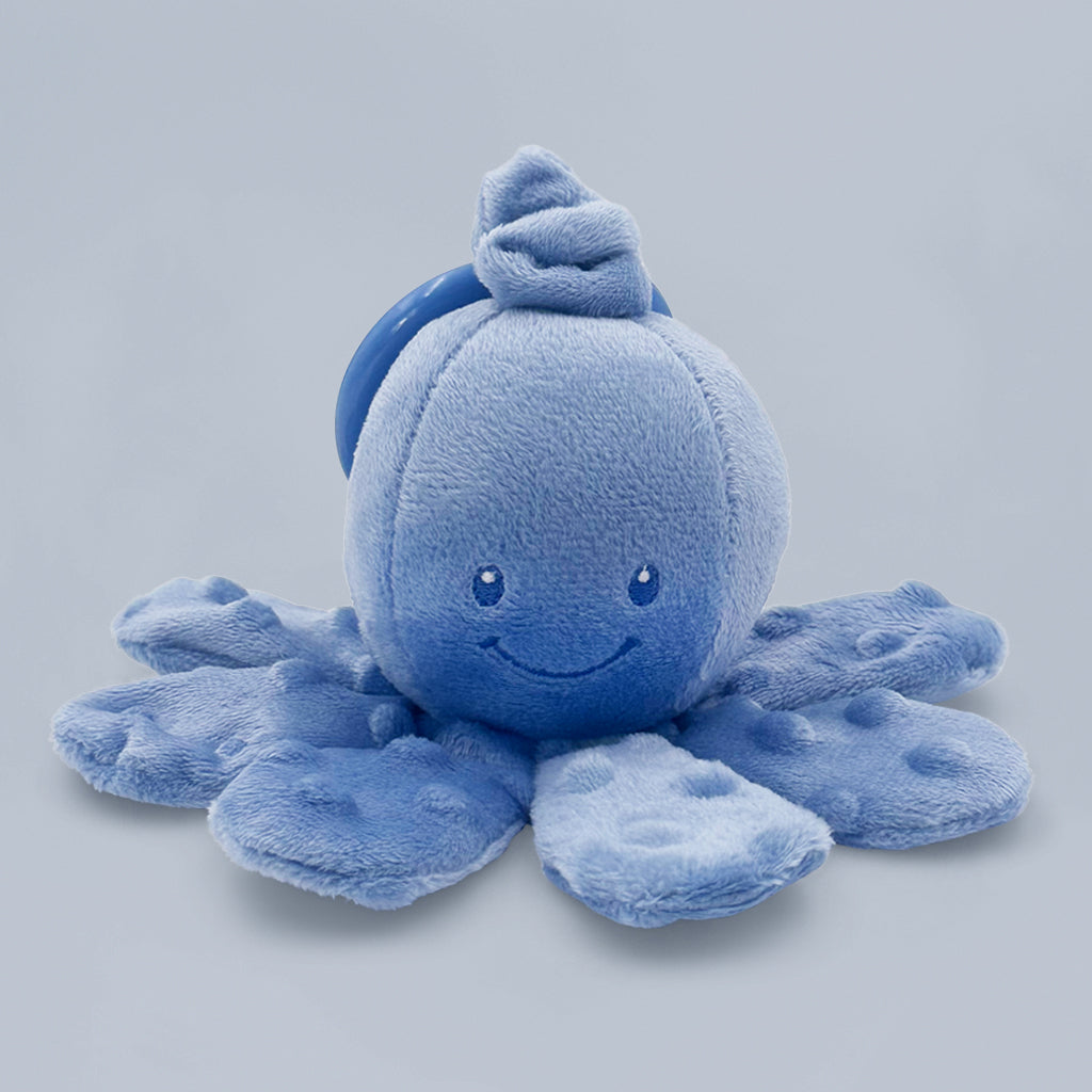 Dark Blue Nattou Lapidou Vibrating Octopus Toy - Fun Sensory & Stress Relief for Kids & Adults - Perfect for Playtime, Relaxation & Anxiety Relief