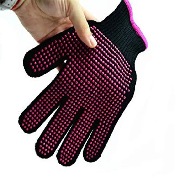 Heat-Resistant Double-Sided Finger Gloves for Hair Styling & Cooking - Perfect for Curling Irons, Flat Irons, and Hot Kitchen Utensils