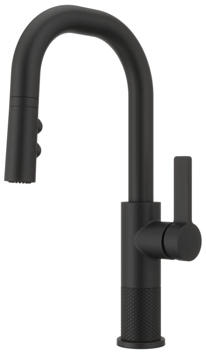 Pfister GT572-MTB Matte Black Kitchen Faucet with Pull-Down Sprayer - Modern Single Handle Waterfall Design for Sink - Perfect for Home, Restaurant & Commercial Use