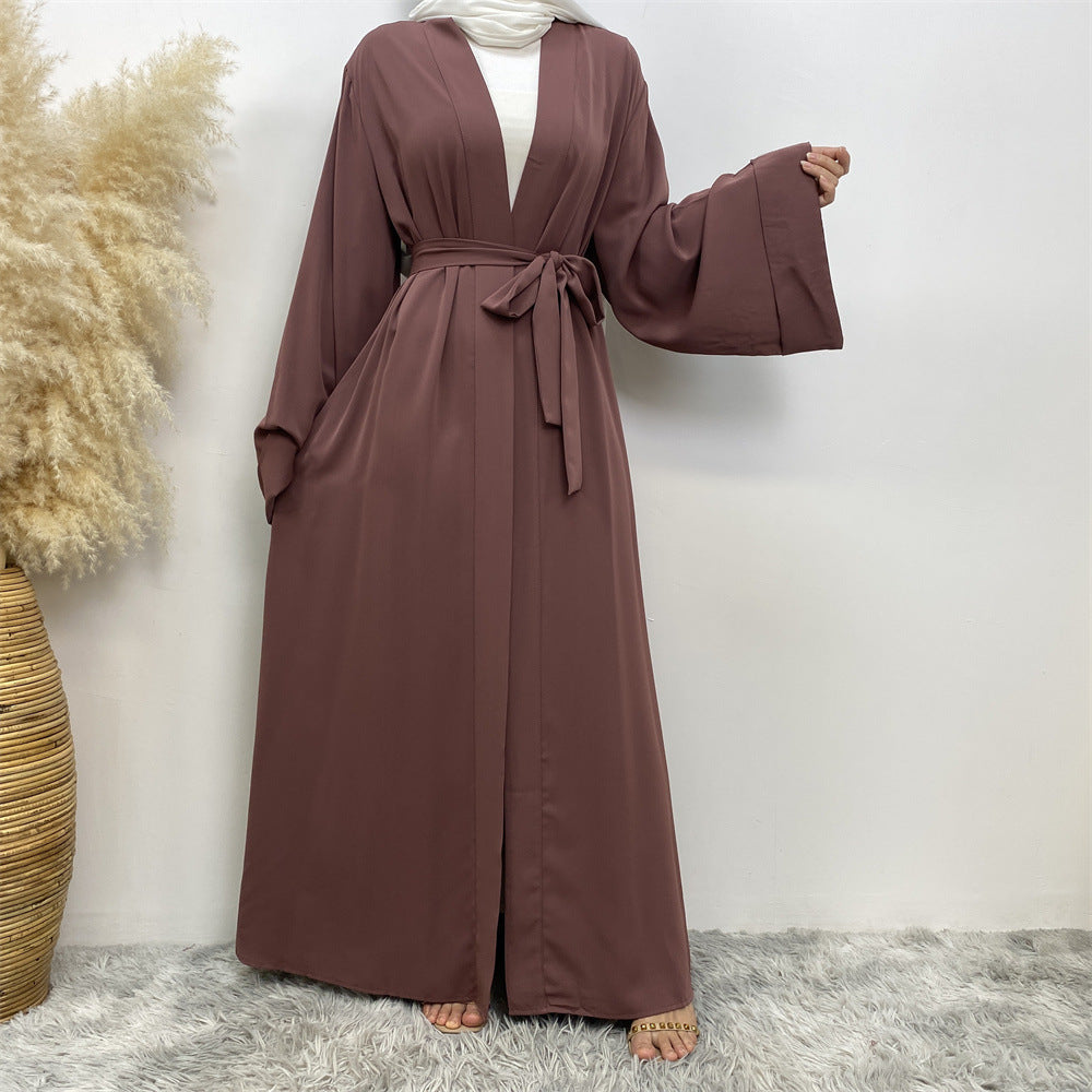 Elegant Solid Color Lace-Up Cardigan Dress with Pockets | Women's Casual Knit Sweater Dress for Fall & Spring | Perfect for Office, Date Night and Weekend Outings