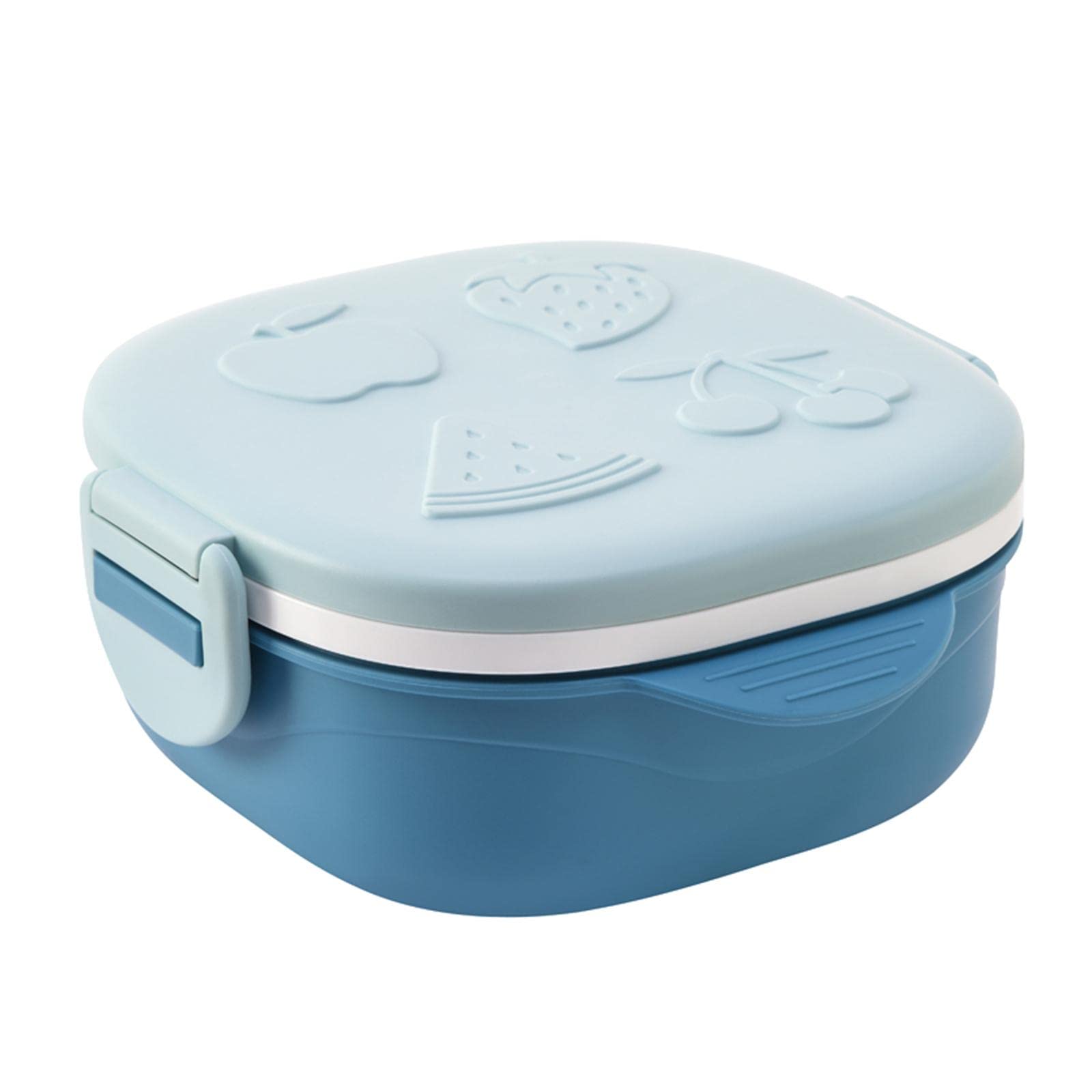 NNAA Kids Lunch Box with Spoon & Fork - Bento Box for School, Office, Travel - Portable Food Storage Container for Children - Blue - Perfect for Packing Healthy Meals, Snacks & Breakfast On-the-Go