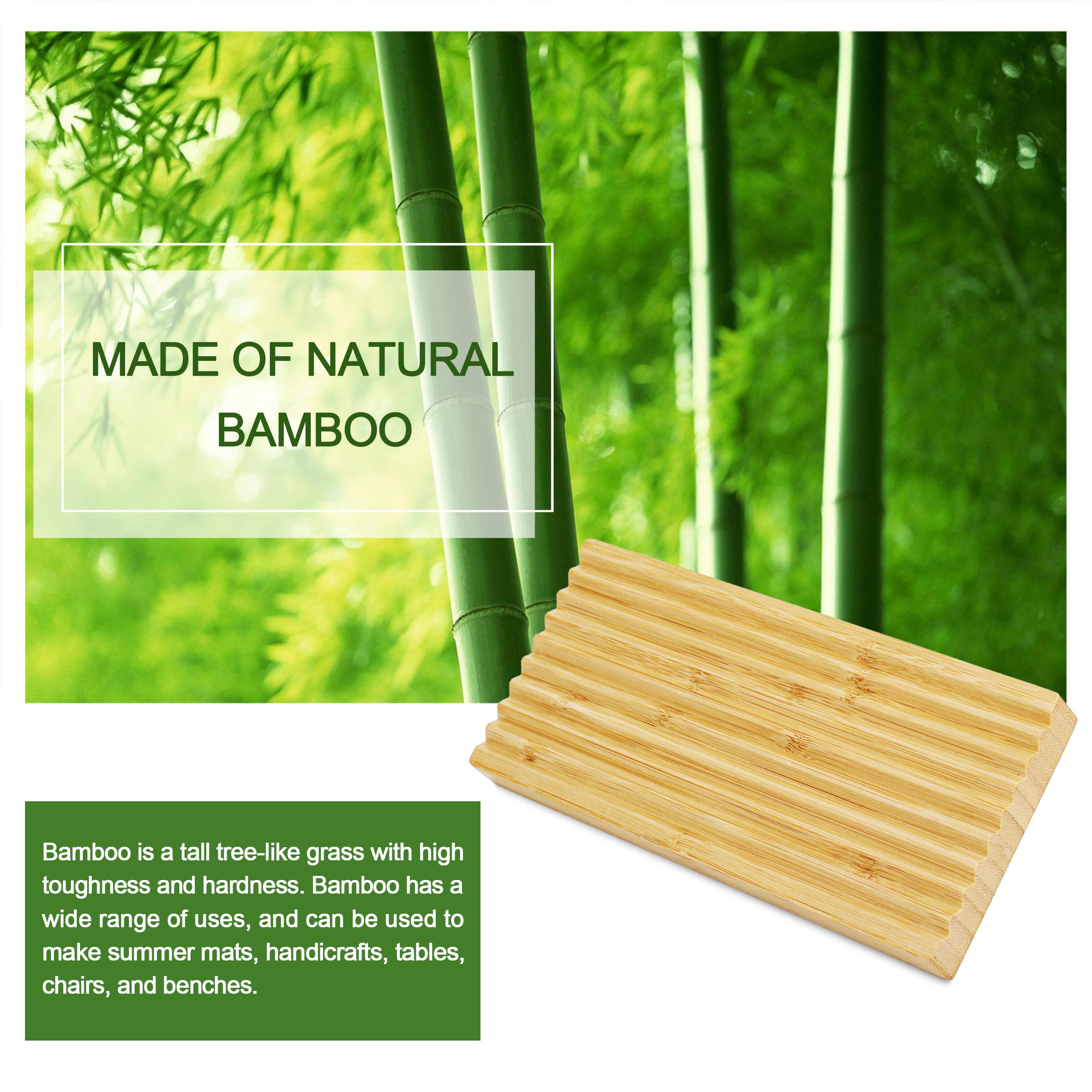 Bamboo Soap Dish Holder - Natural Wooden Soap Tray for Shower, Bathroom & Kitchen - Perfect for Organizing Bar Soaps in Wet Areas